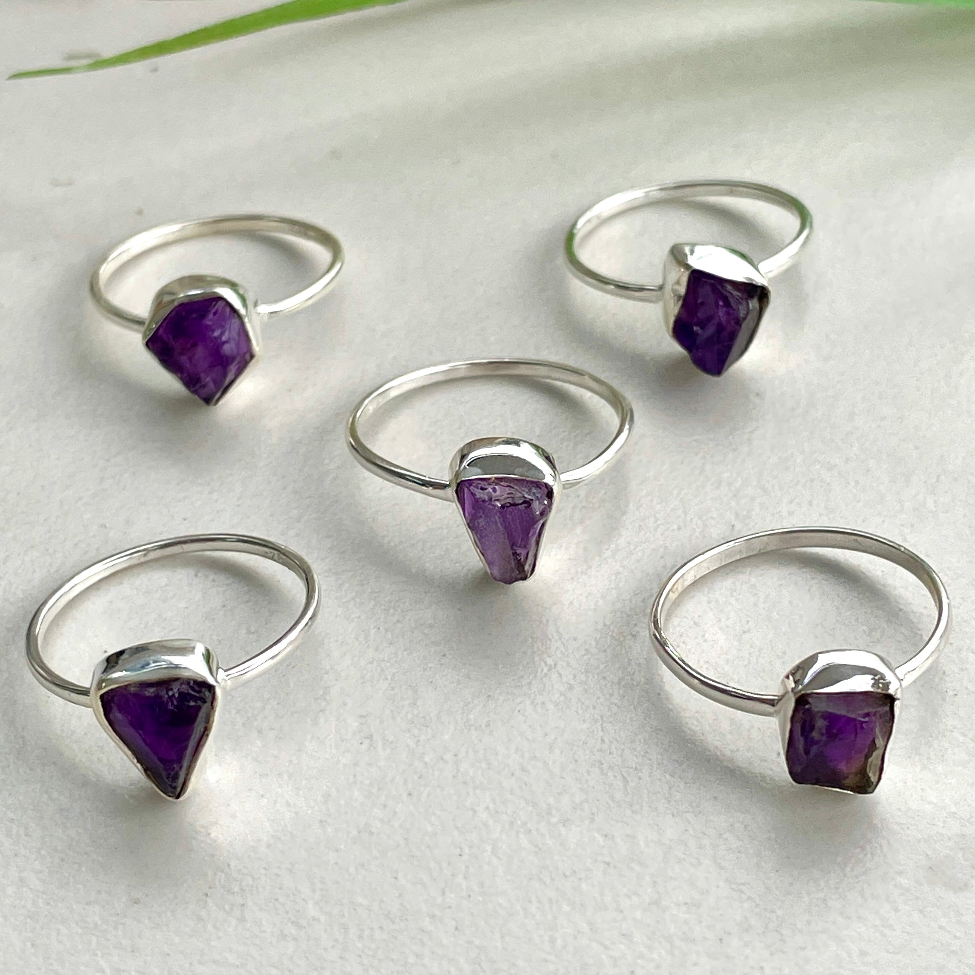 Amethyst - Rough - St.Silver Ring