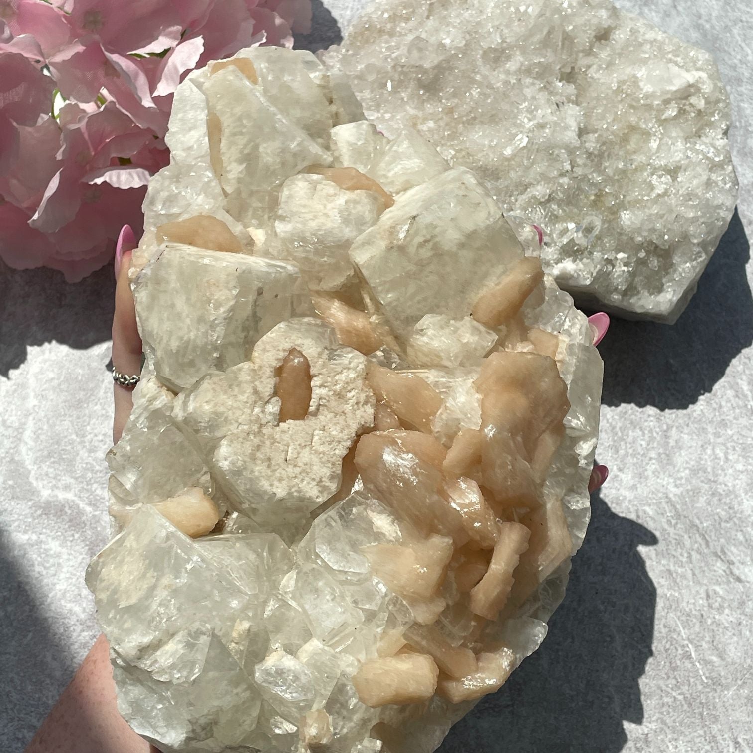 Apophyllite and Stilbite Cluster - 02