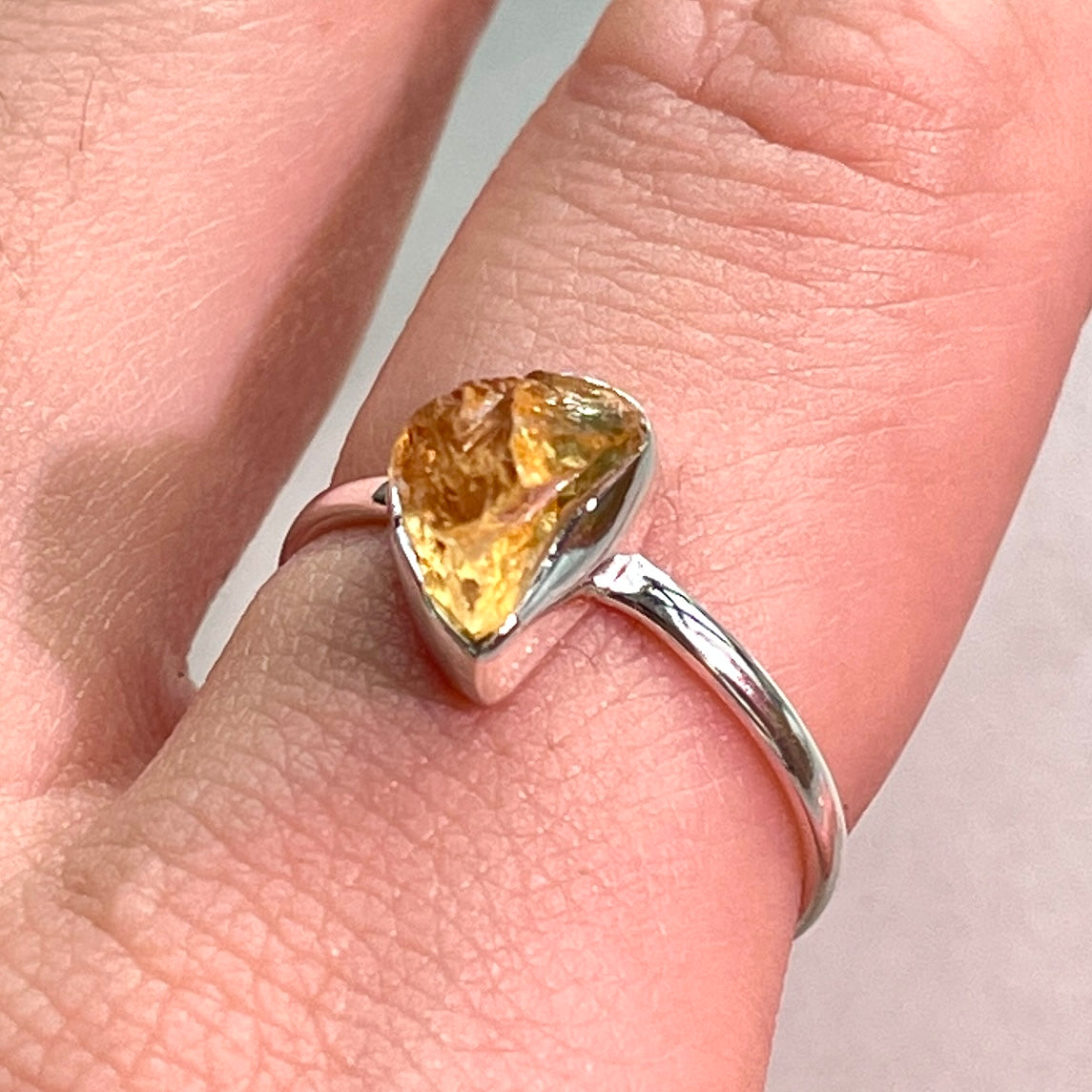 Citrine - Rough - St.Silver Ring