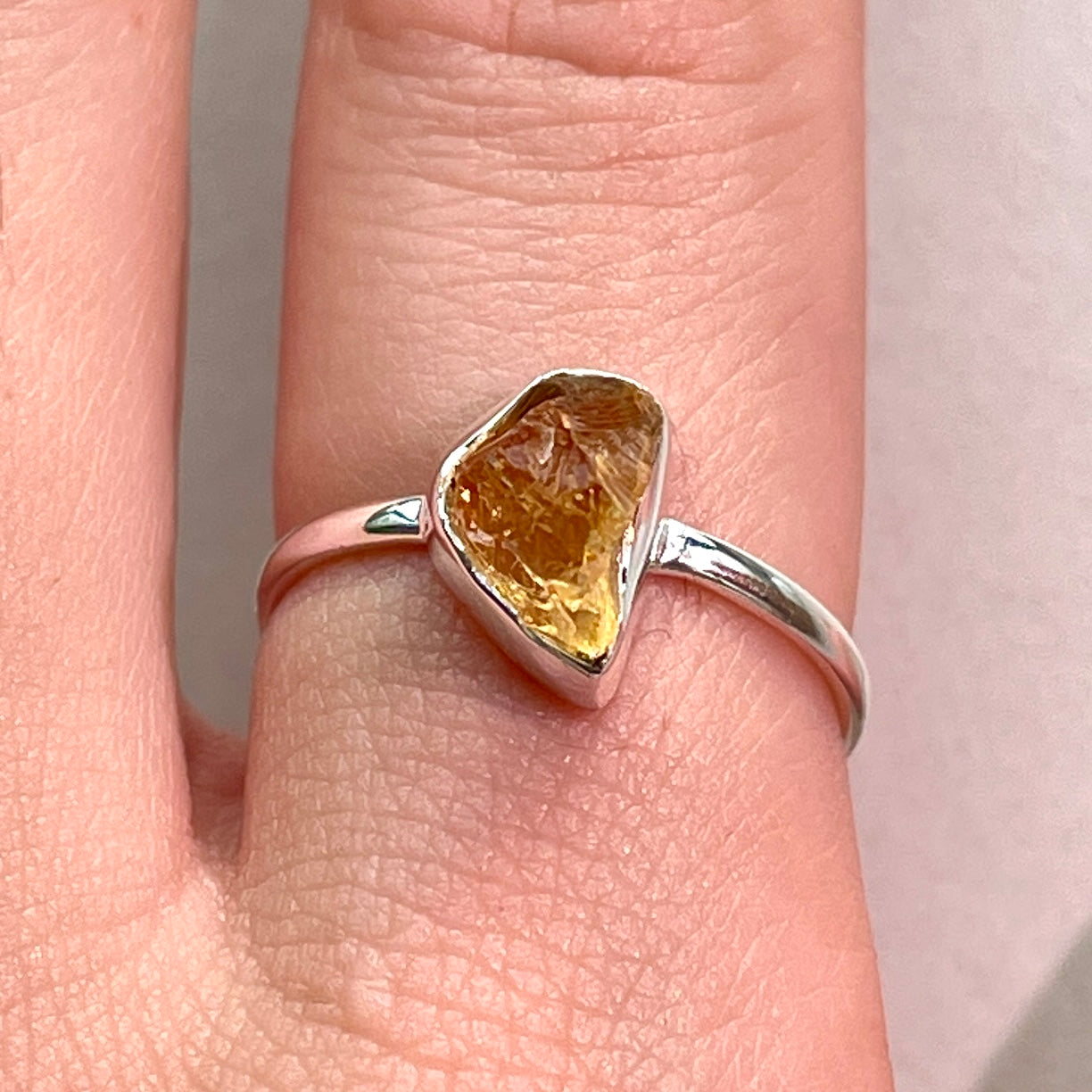 Citrine - Rough - St.Silver Ring