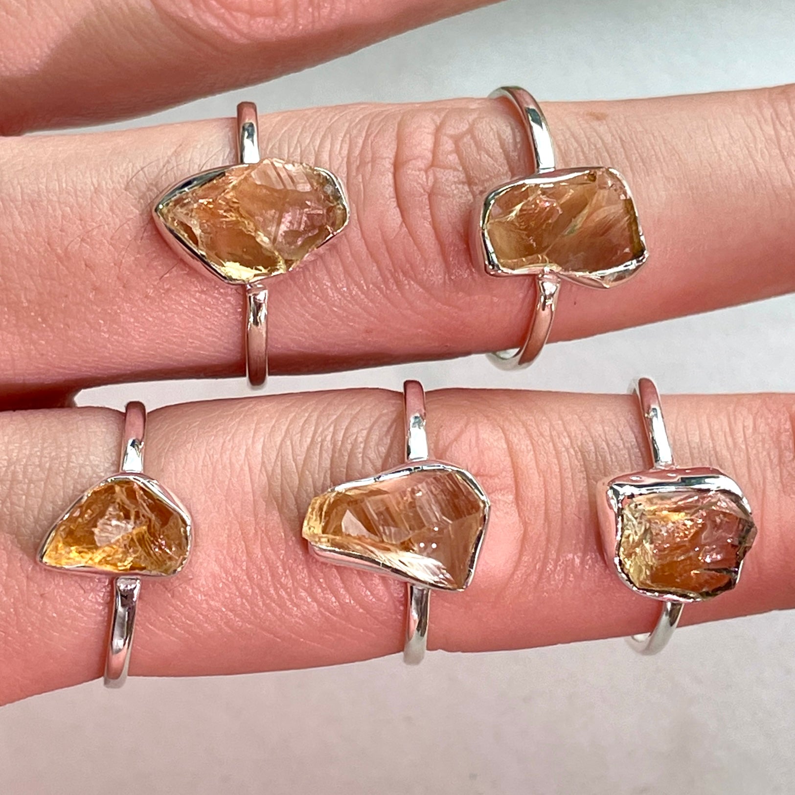 Citrine - Rough - St.Silver Ring
