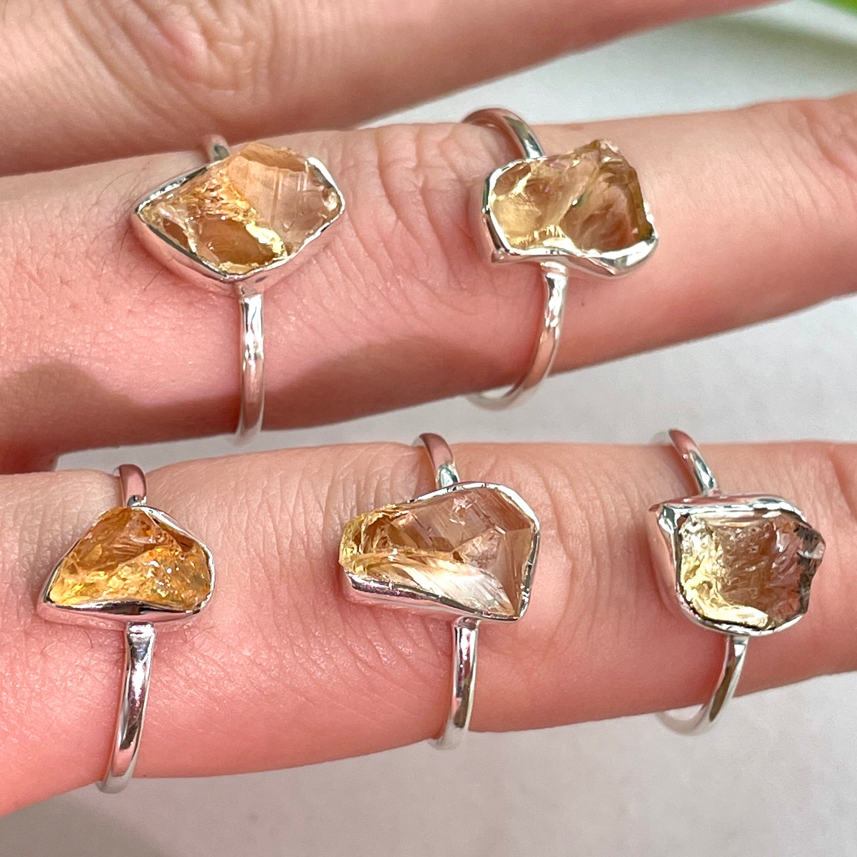 Citrine - Rough - St.Silver Ring