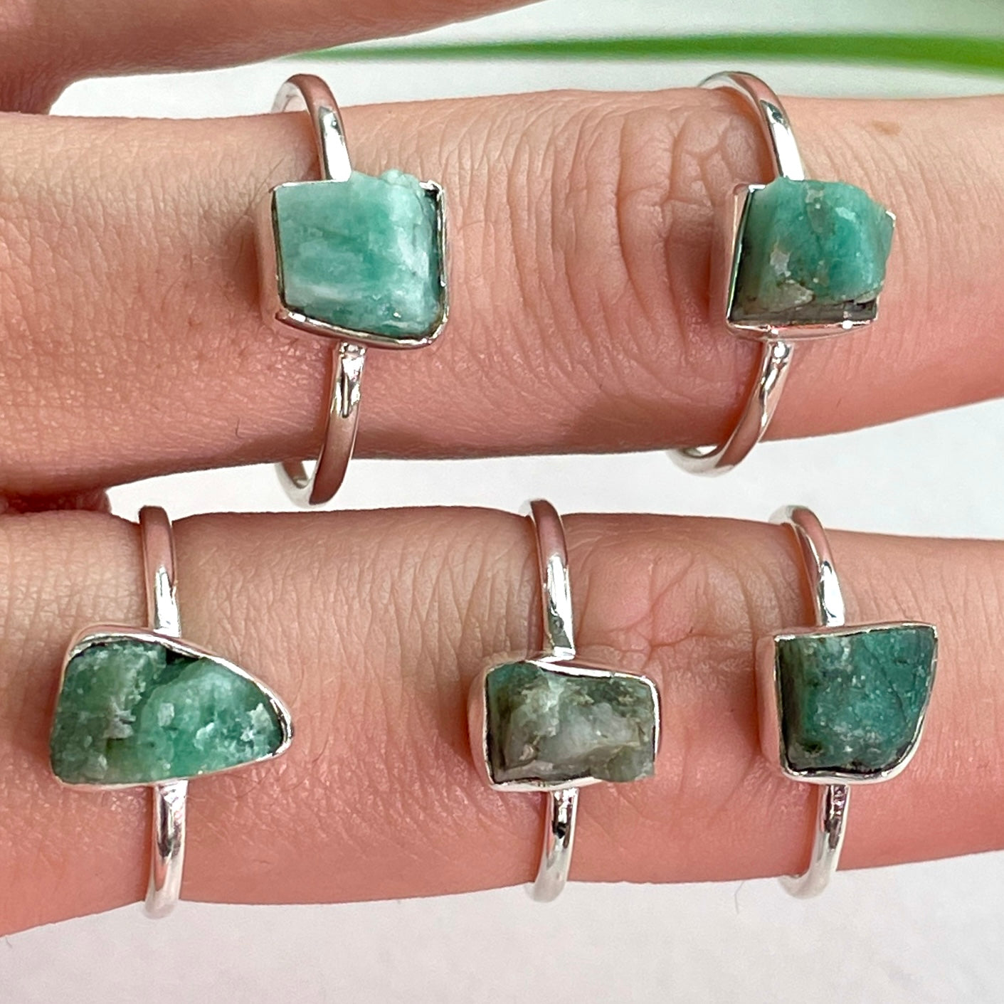 Emerald - Rough - St.Silver Ring
