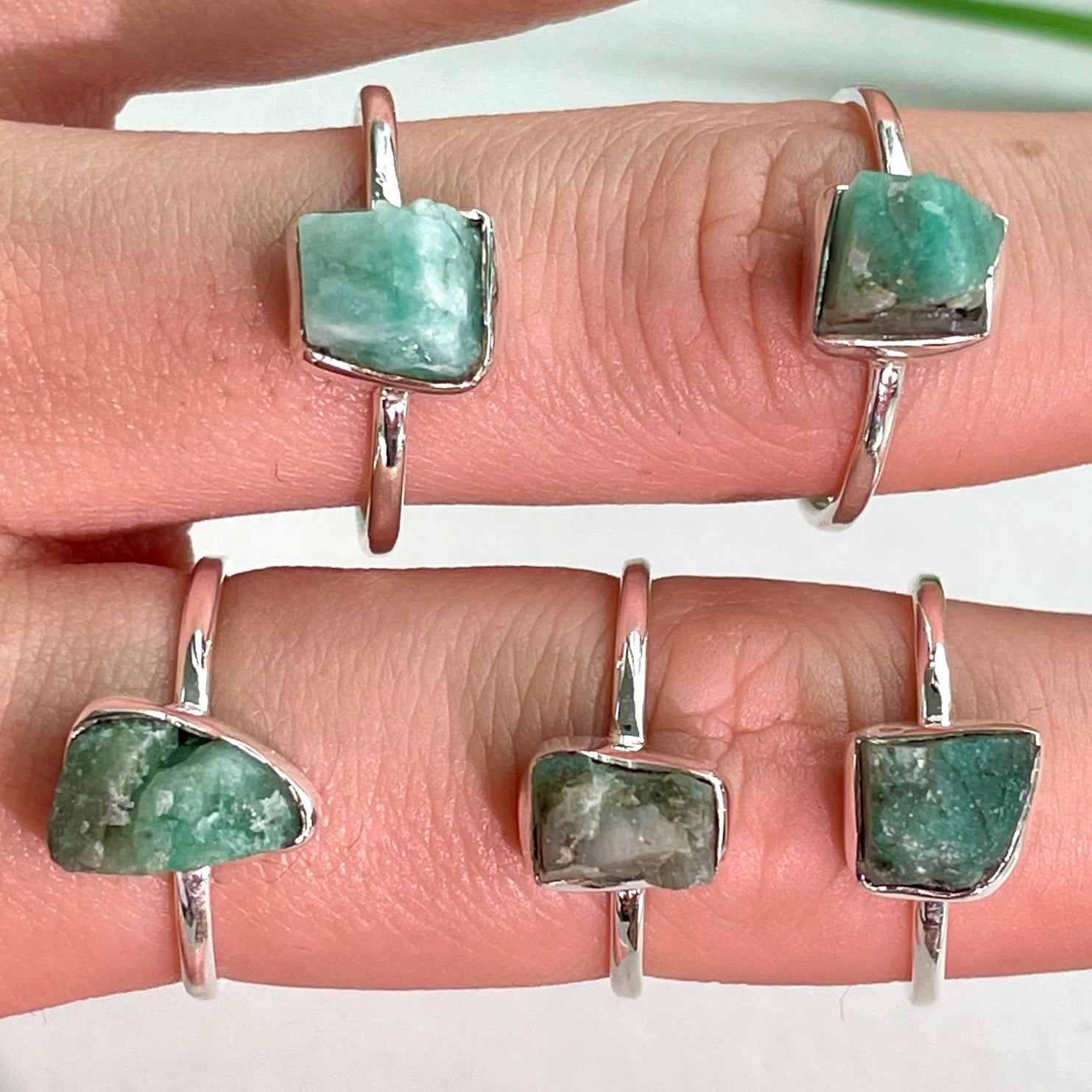 Emerald - Rough - St.Silver Ring