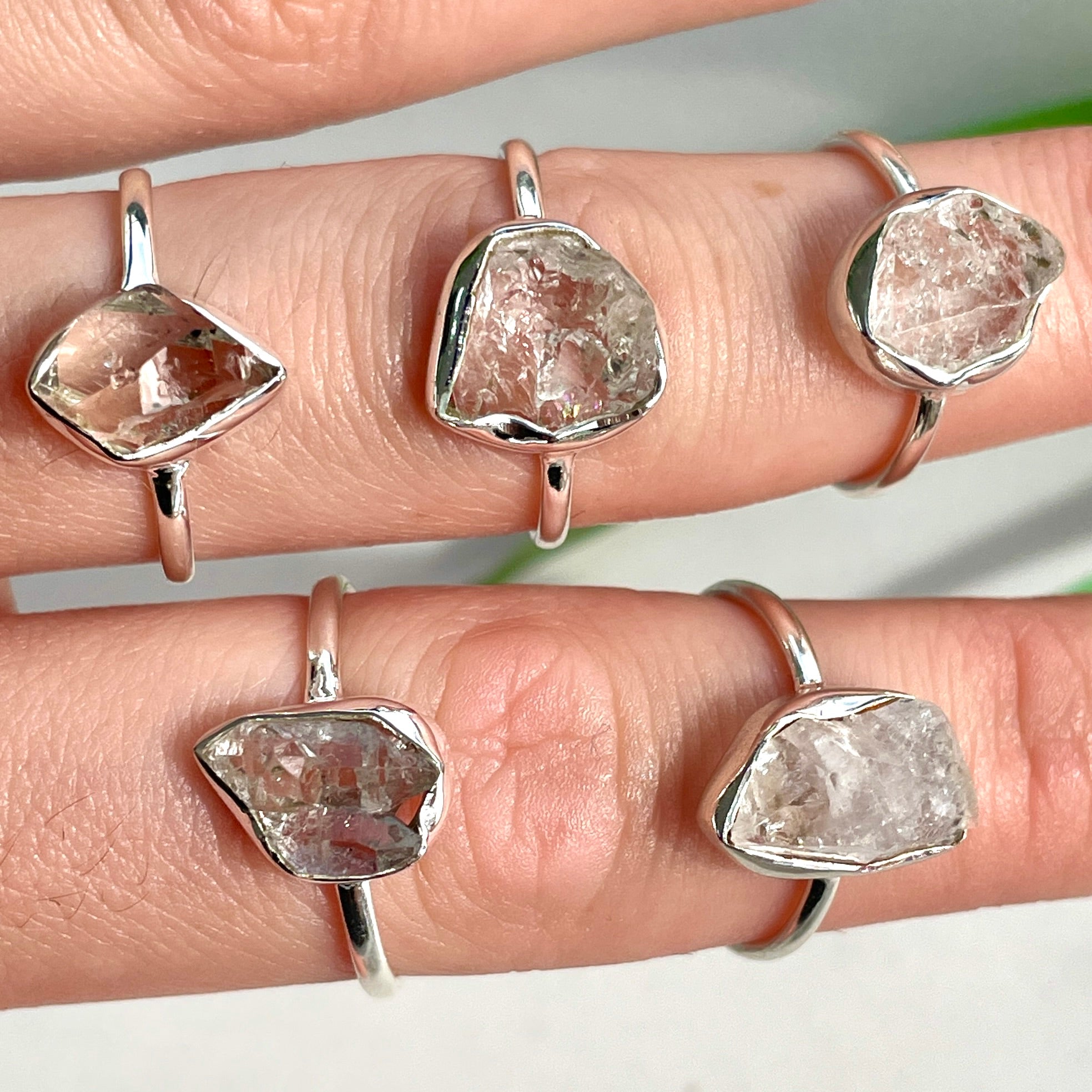 Herkimer Diamond - Rough - St.Silver Ring
