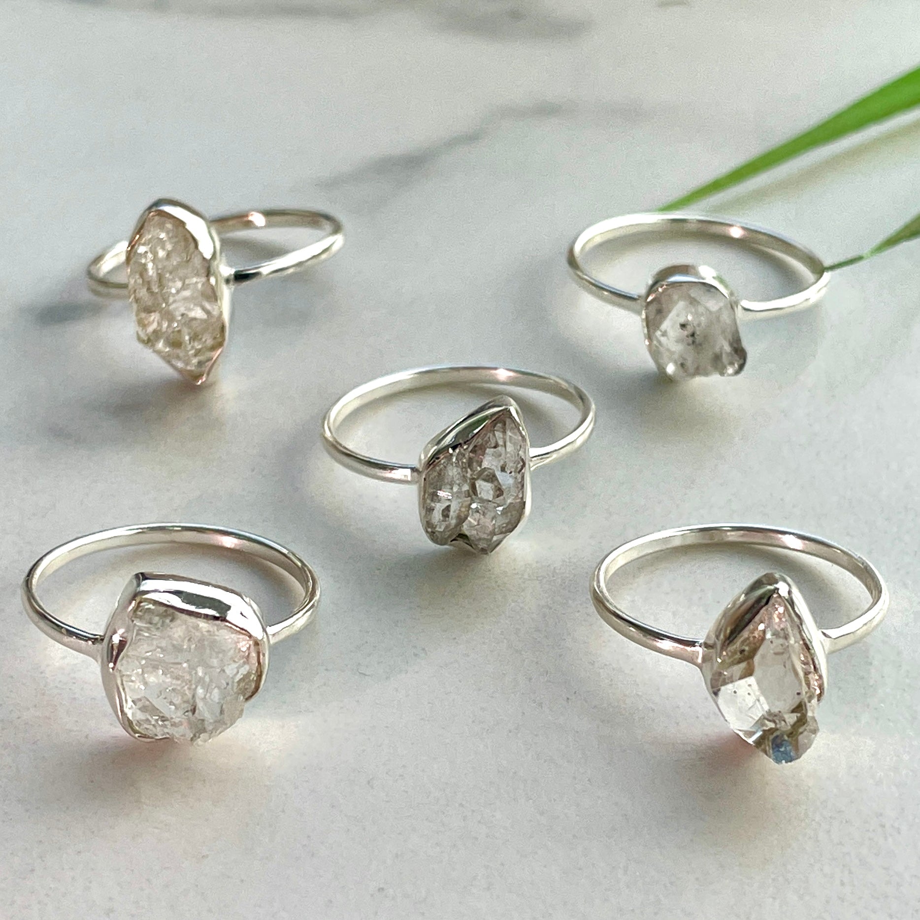 Herkimer Diamond - Rough - St.Silver Ring
