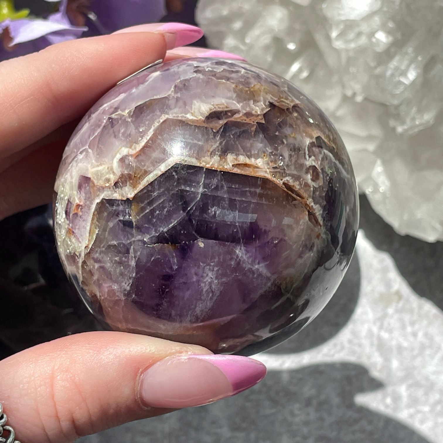 Chevron Amethyst Sphere 5cm - 1pc