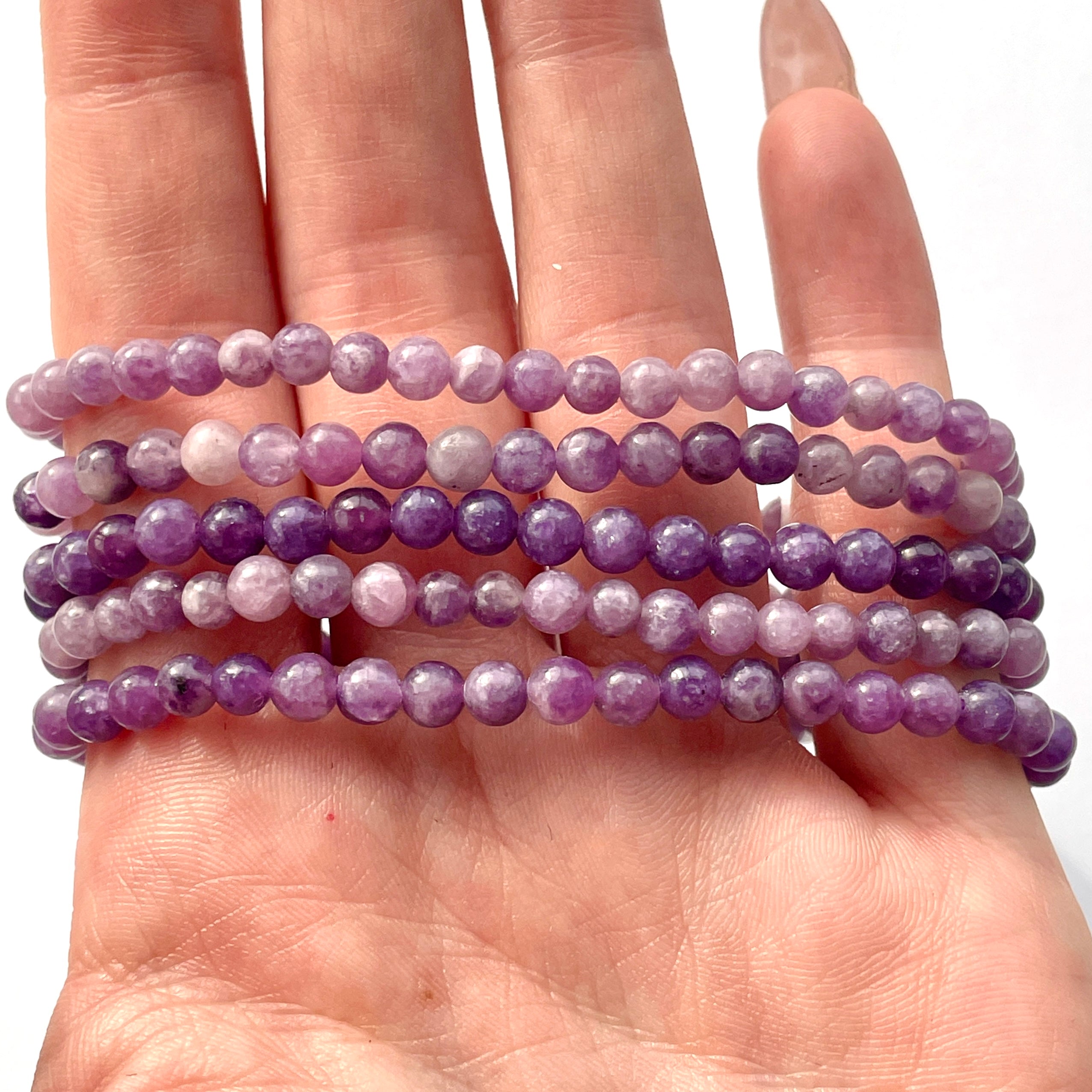 Lepidolite - Bead Bracelet - 4mm