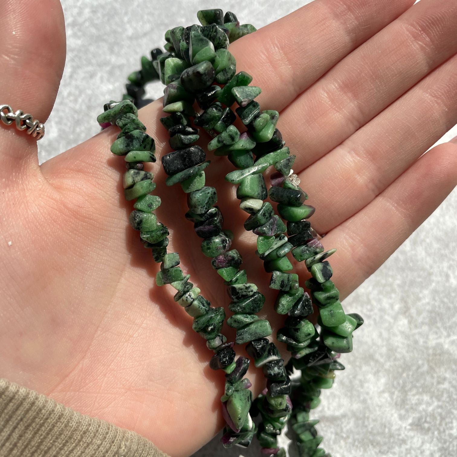 Ruby In Zoisite Chip Necklace