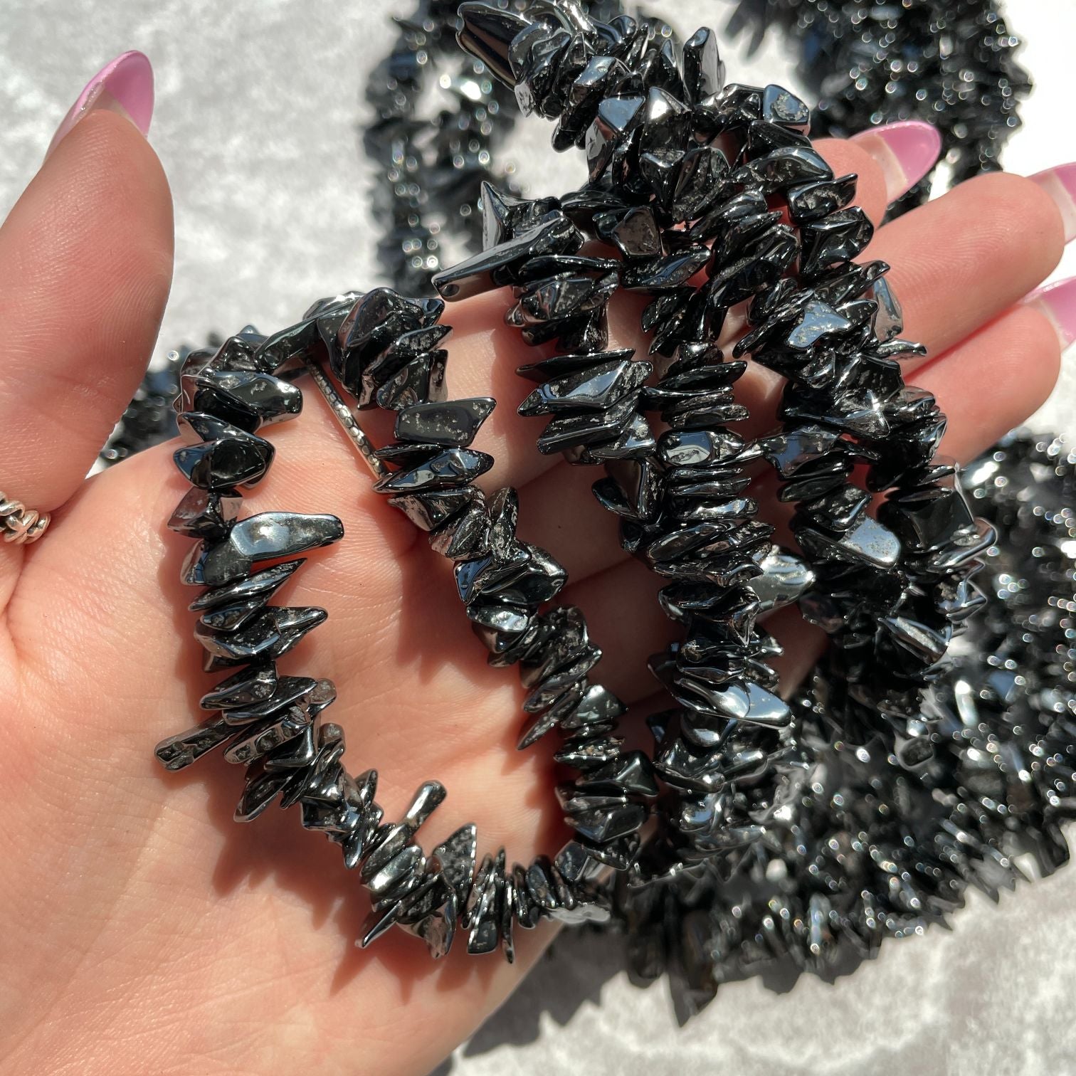 Hematite Chip Necklace