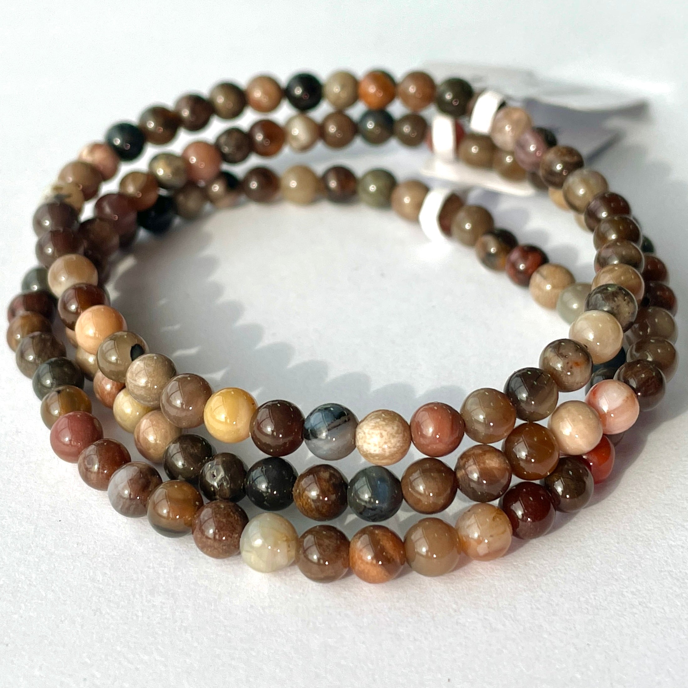Petrified Wood - Bead Bracelet - 4mm