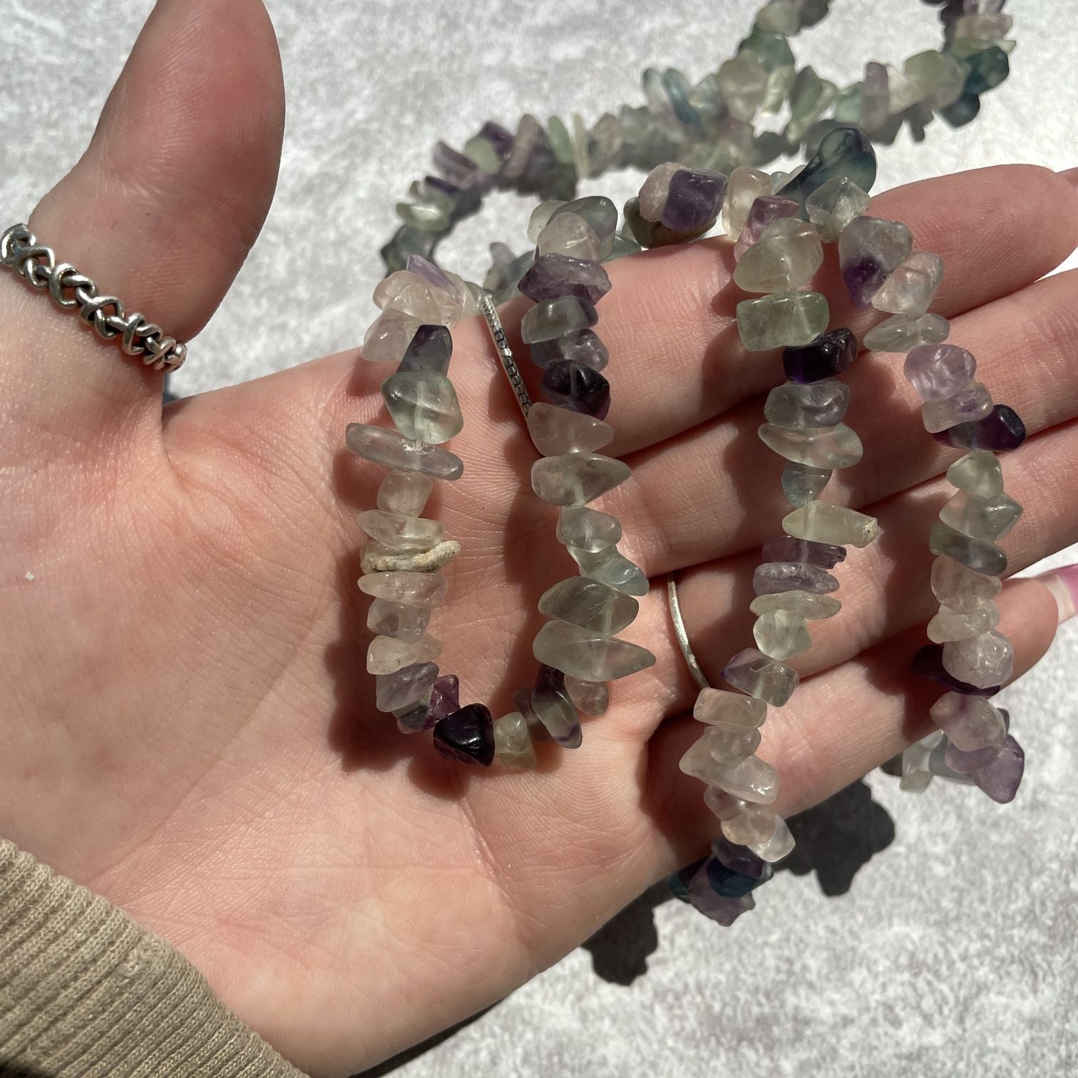Rainbow Fluorite Chip Necklace
