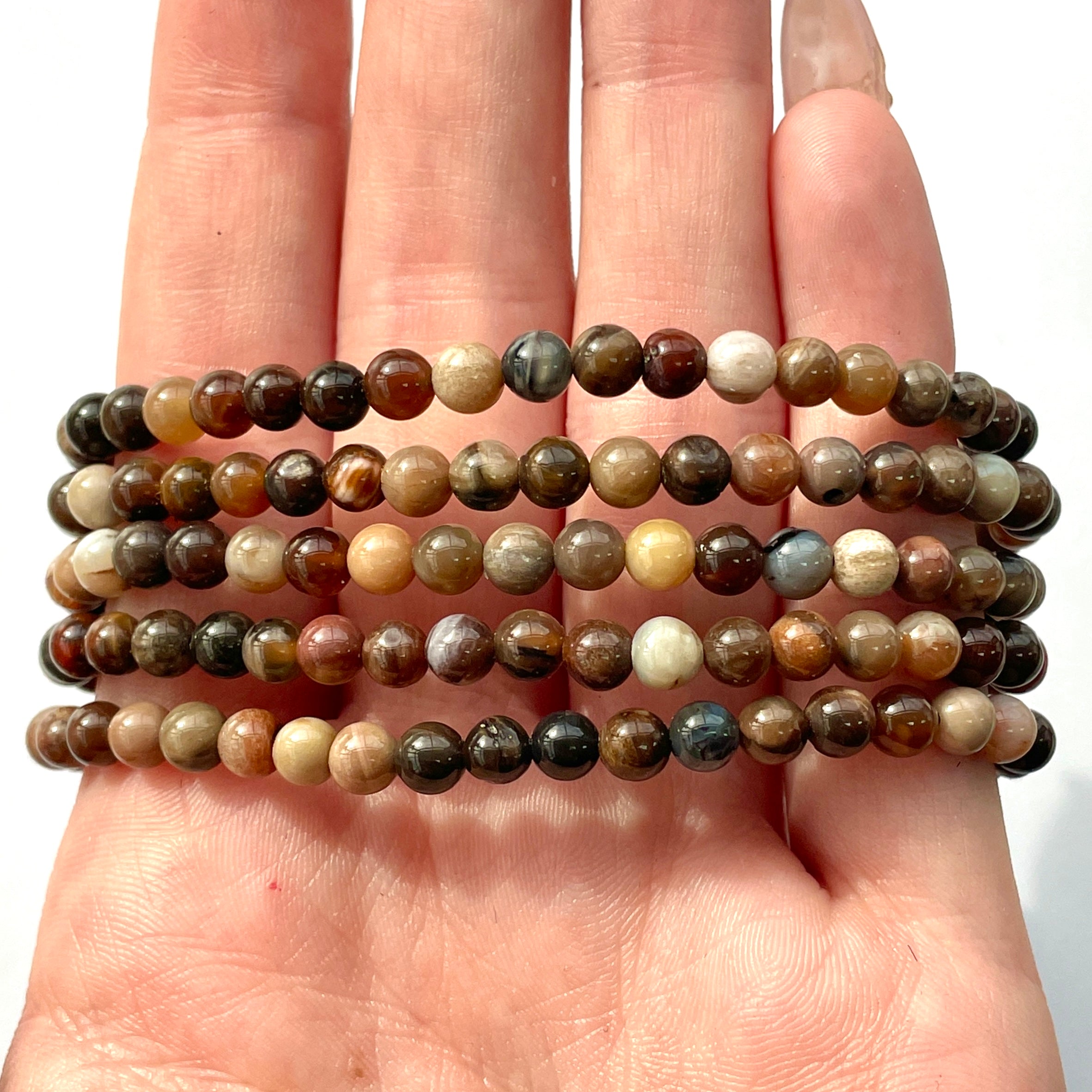 Petrified Wood - Bead Bracelet - 4mm