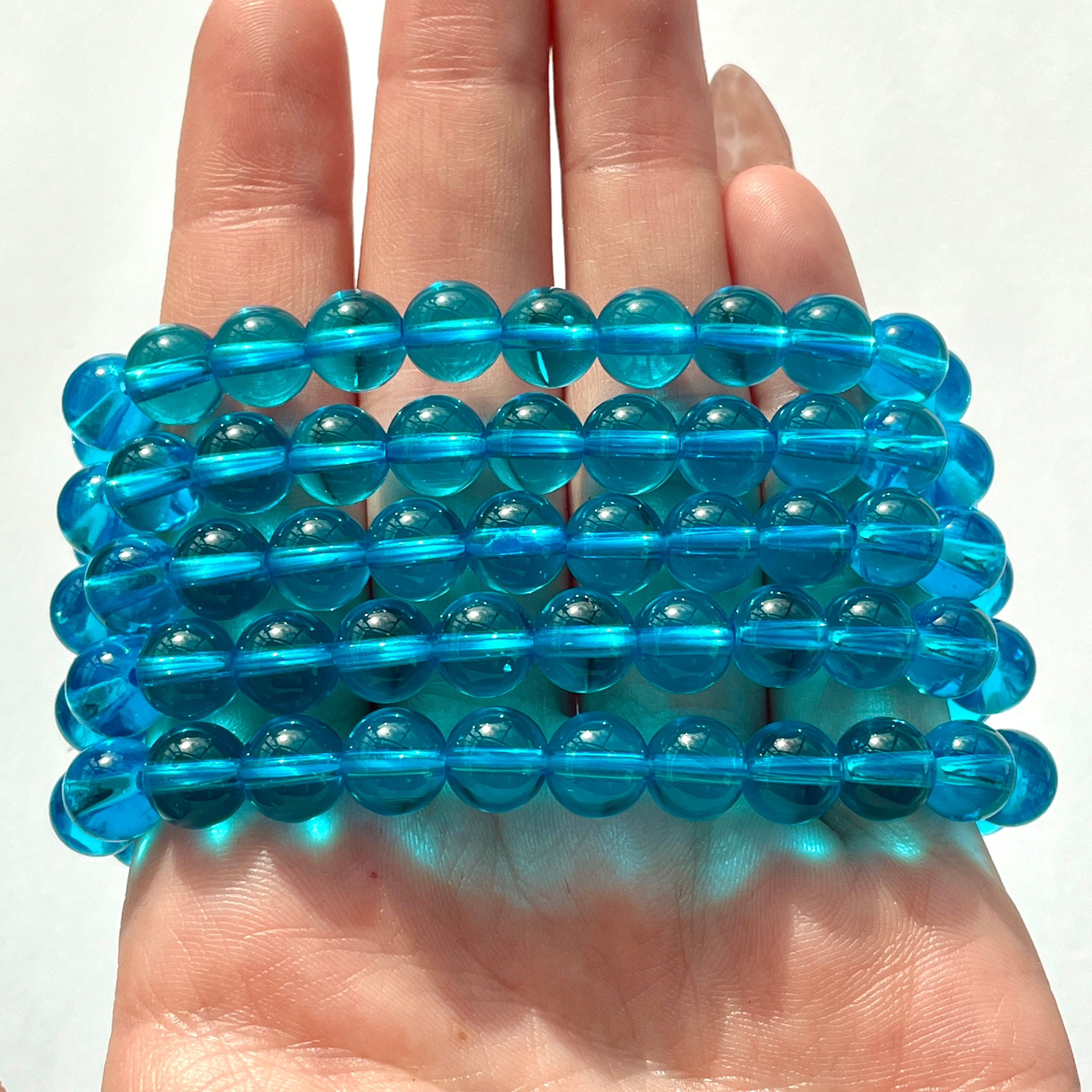 Sky Blue Obsidian Beads Bracelet