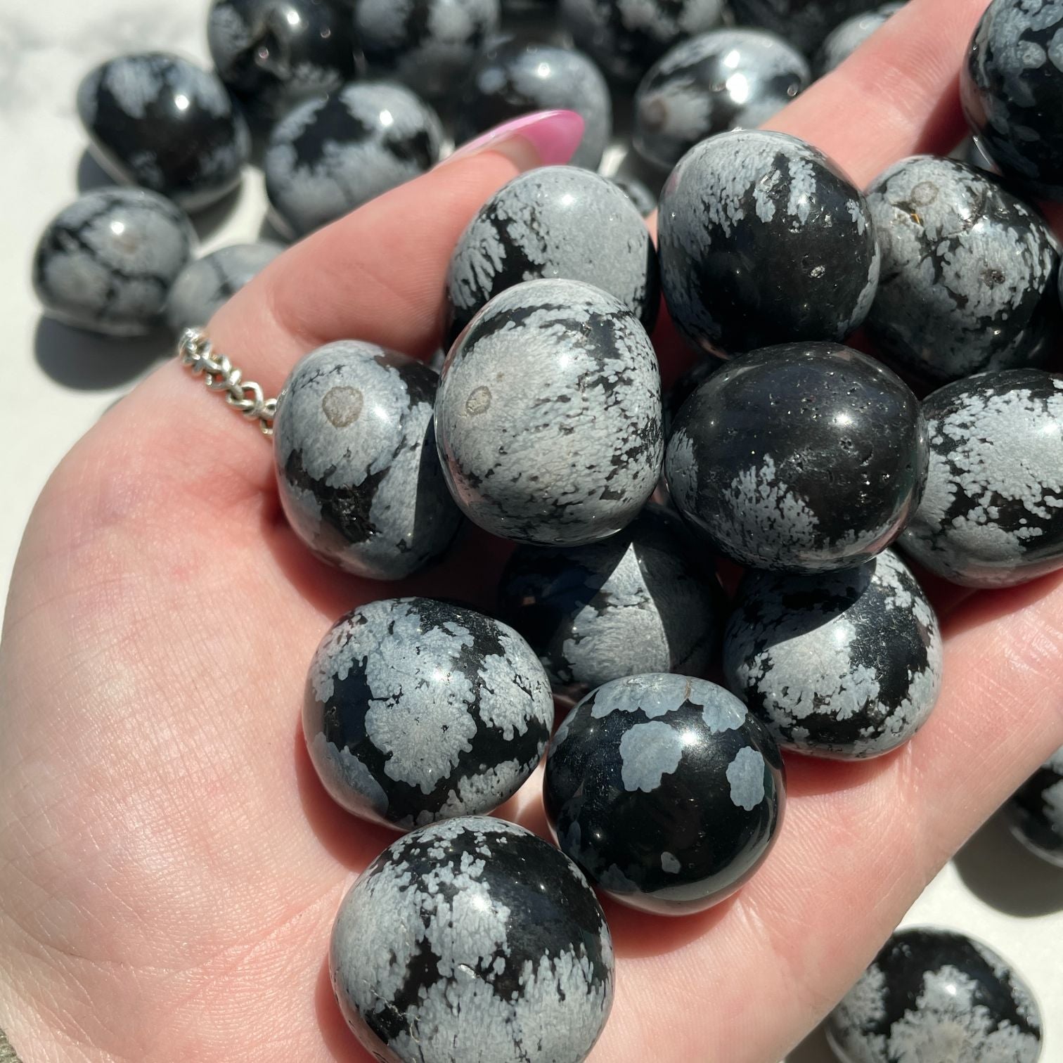 Snowflake Obsidian Tumbled 1KG (70-90 Pieces)