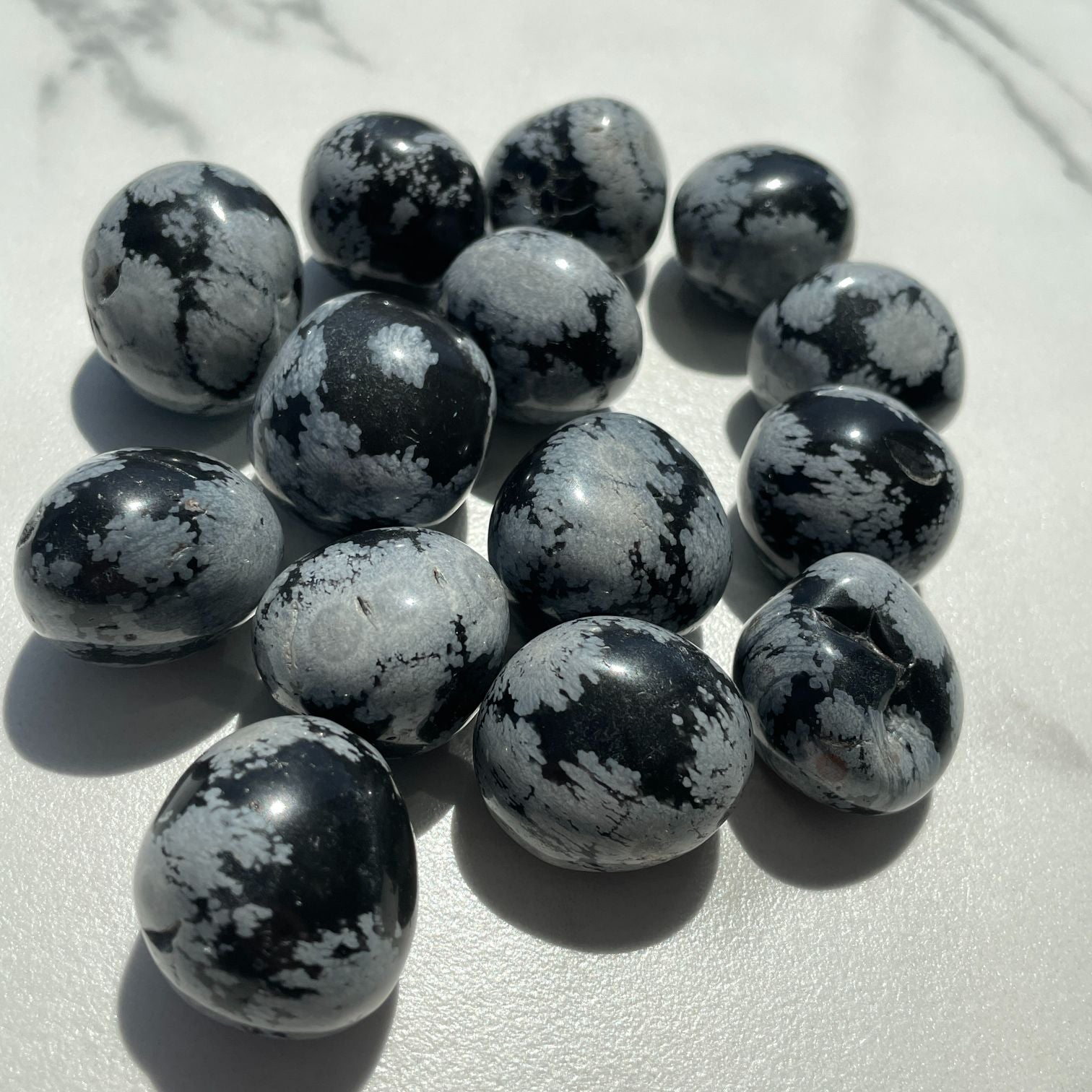 Snowflake Obsidian Tumbled 200g