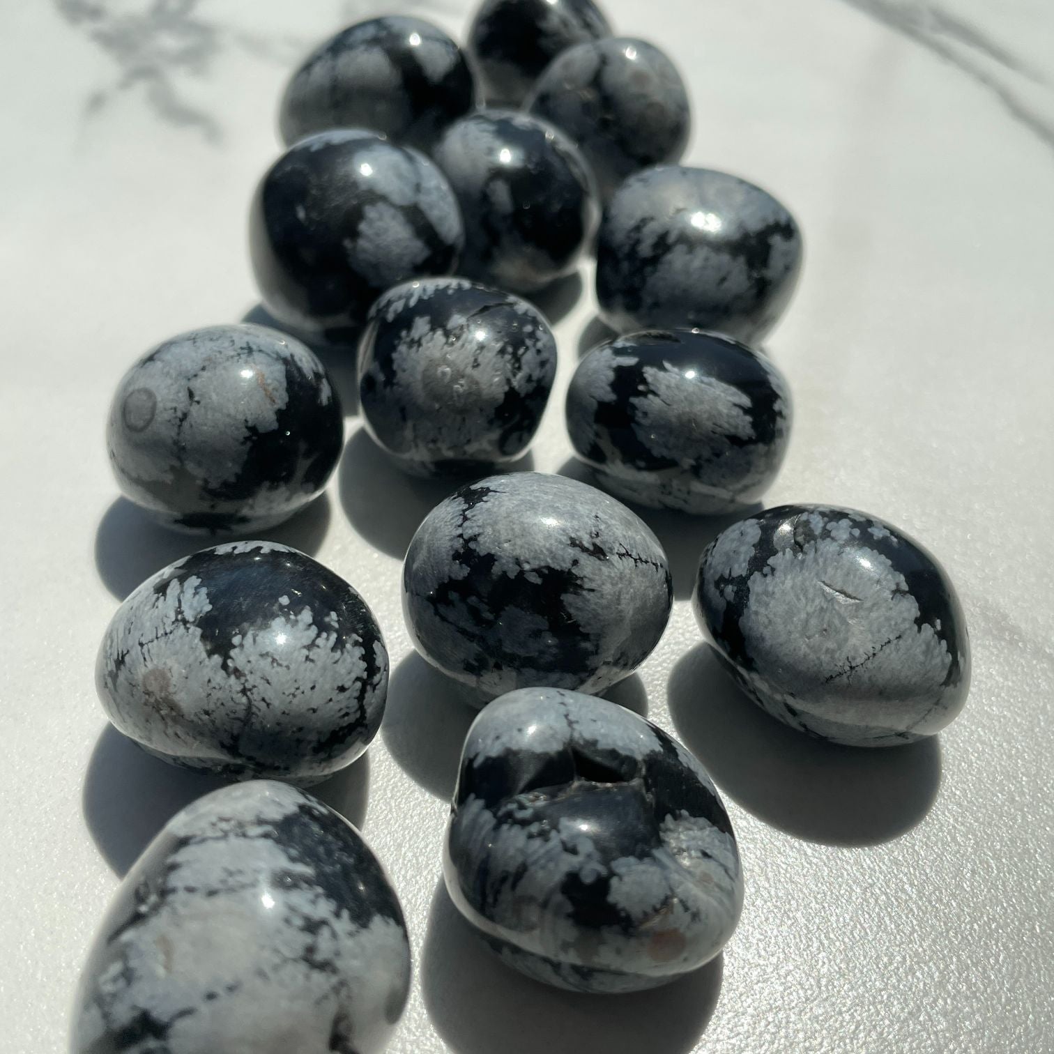 Snowflake Obsidian Tumbled 200g