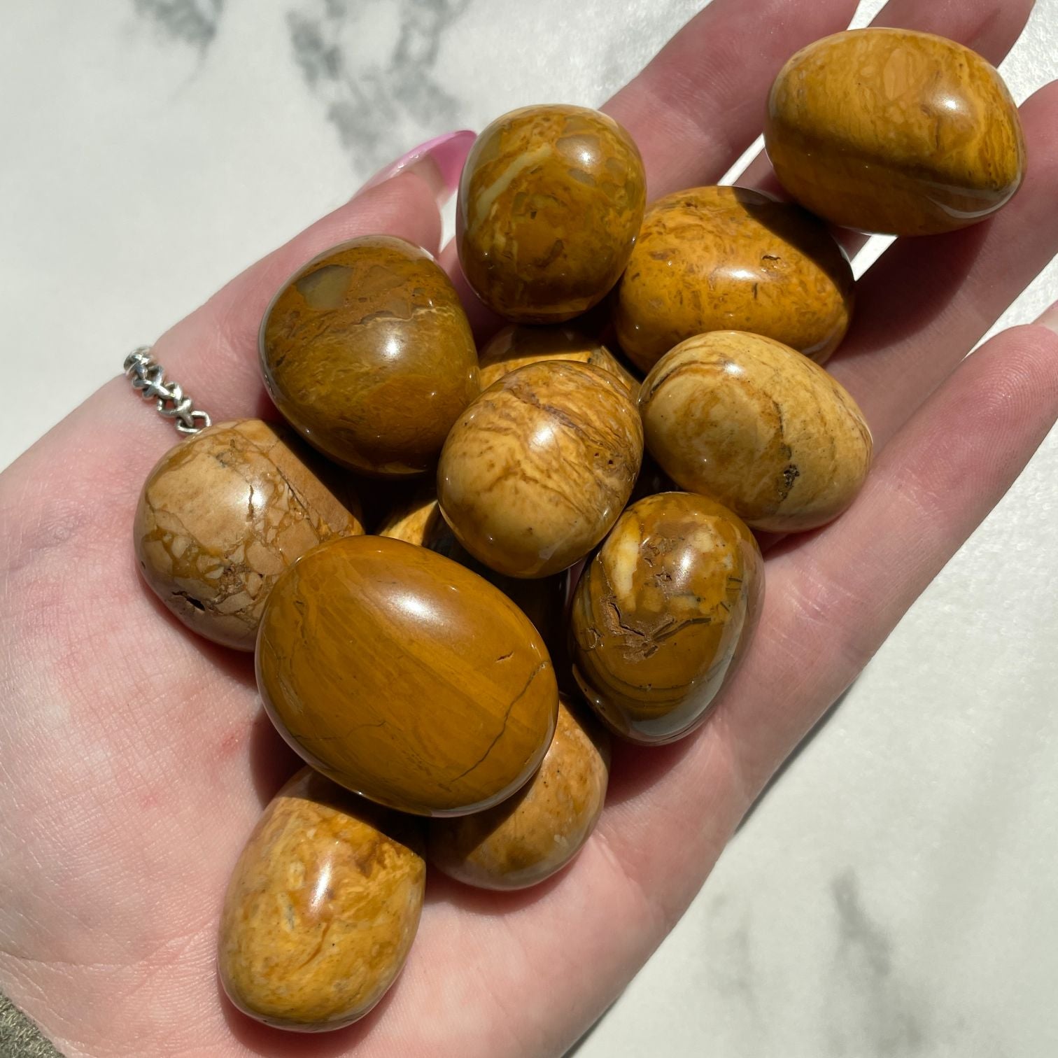 Yellow Jasper Tumbled 200g  (Agrade) (12-15pc)