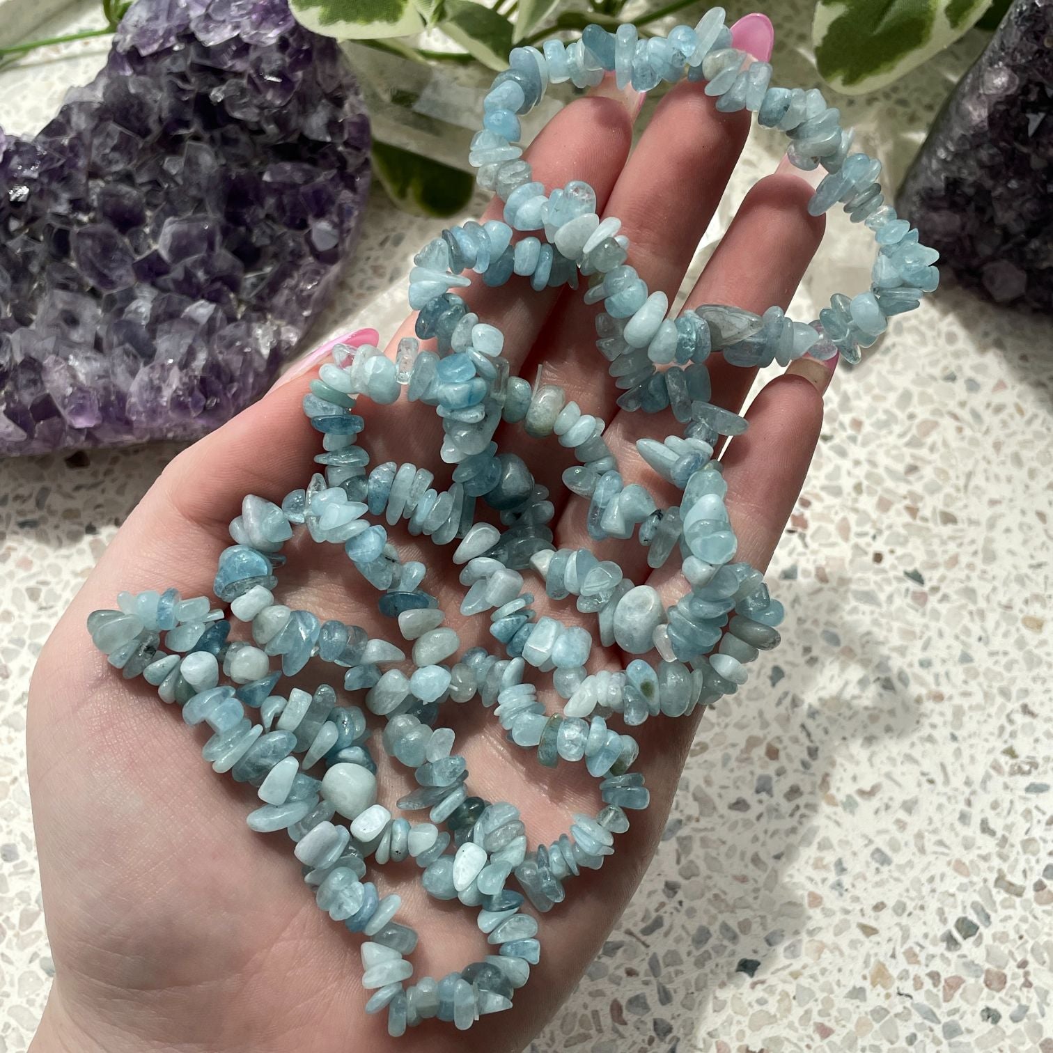 Aquamarine Chip Bracelet Q1/A