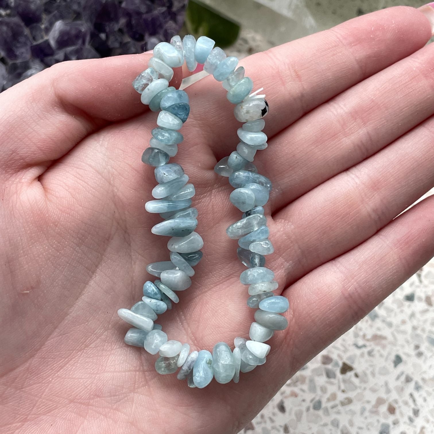 Aquamarine Chip Bracelet Q1/A