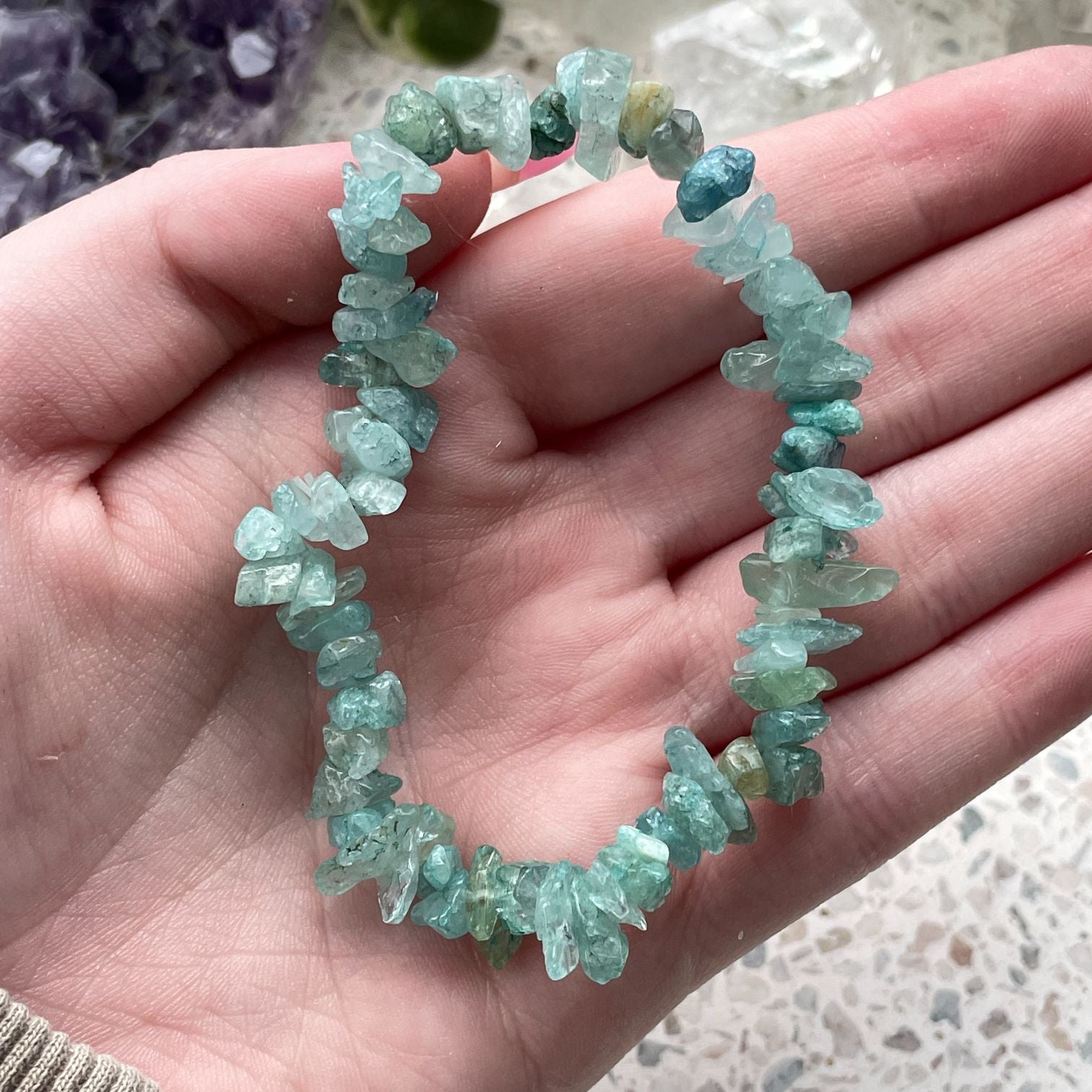 Aquamarine Chip Bracelet