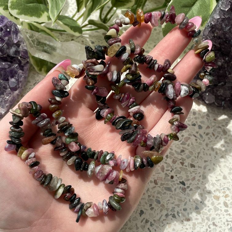 Watermelon Tourmaline Chip Bracelet Q1/A