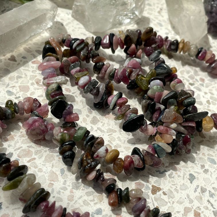 Watermelon Tourmaline Chip Bracelet Q1/A