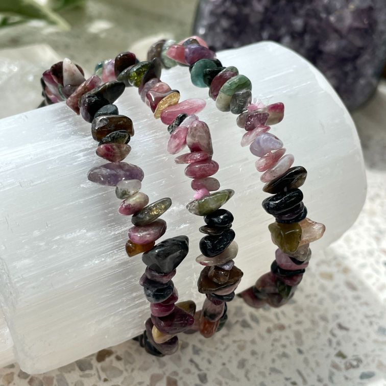 Watermelon Tourmaline Chip Bracelet Q1/A