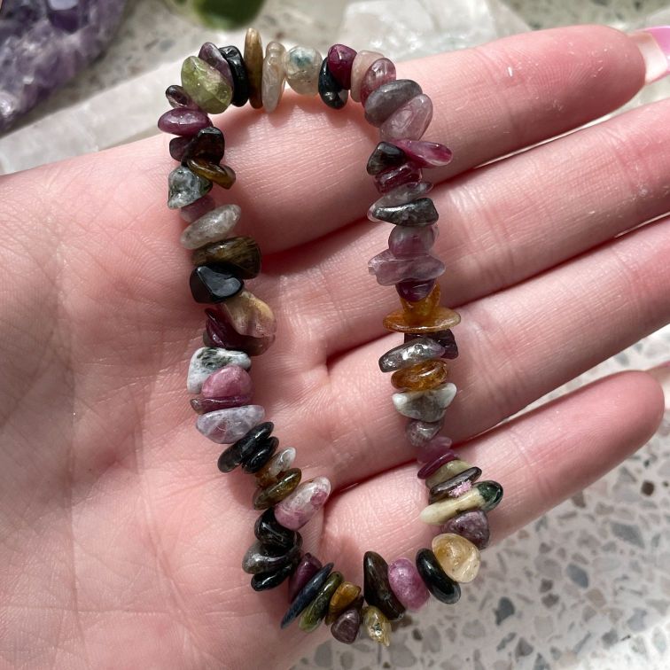 Watermelon Tourmaline Chip Bracelet Q1/A