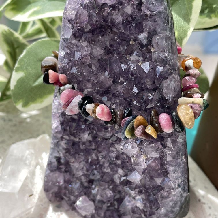 Watermelon Tourmaline Chip Bracelet Q1/A