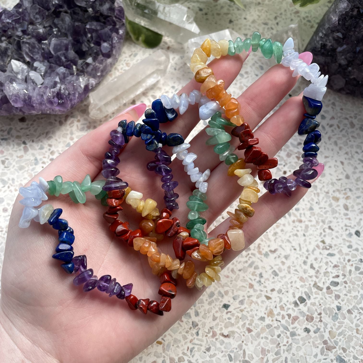 Seven Chakra Chip Bracelet Q1/A