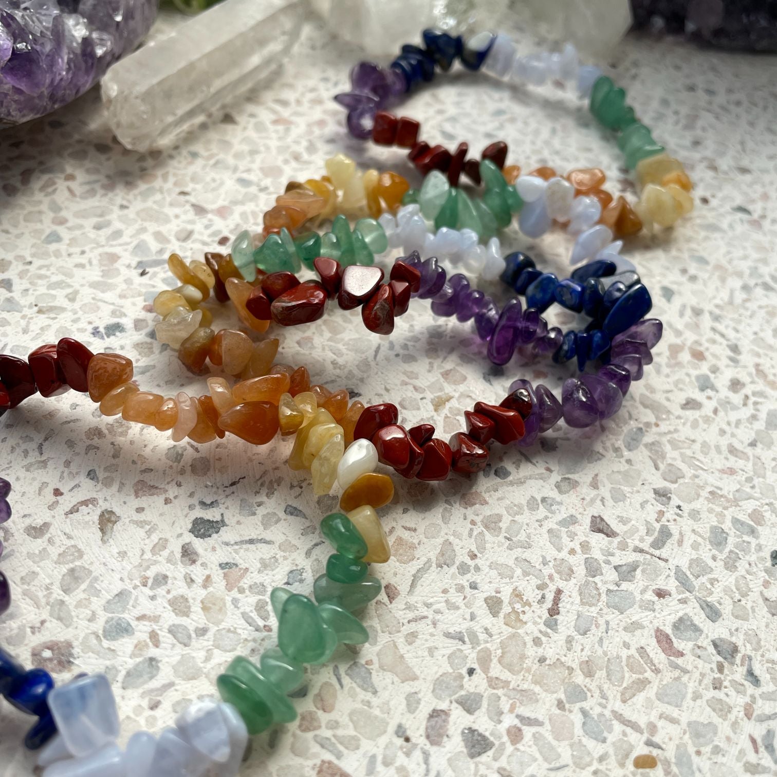 Seven Chakra Chip Bracelet Q1/A