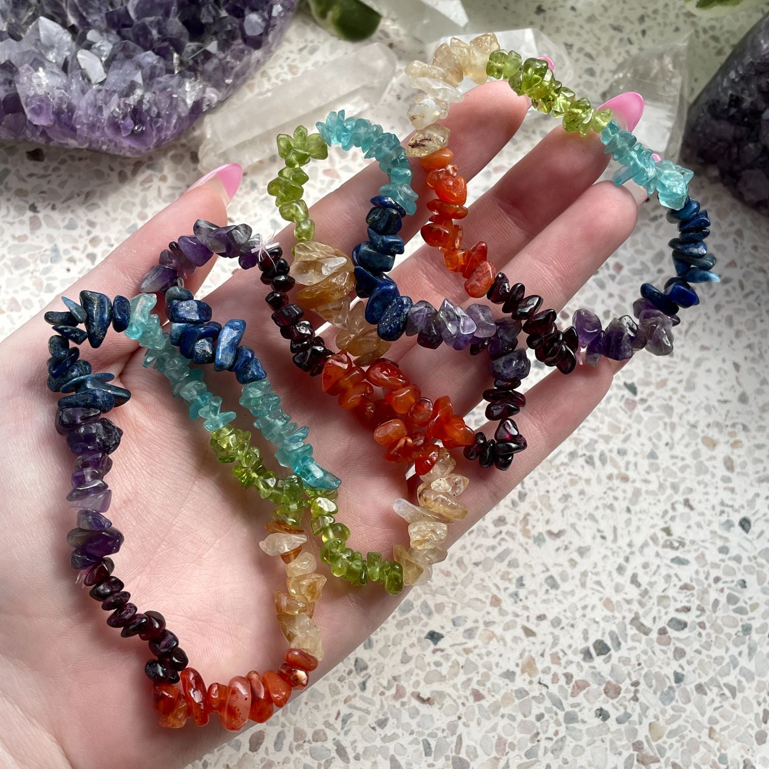 Seven Chakra Chip Bracelet(IN)