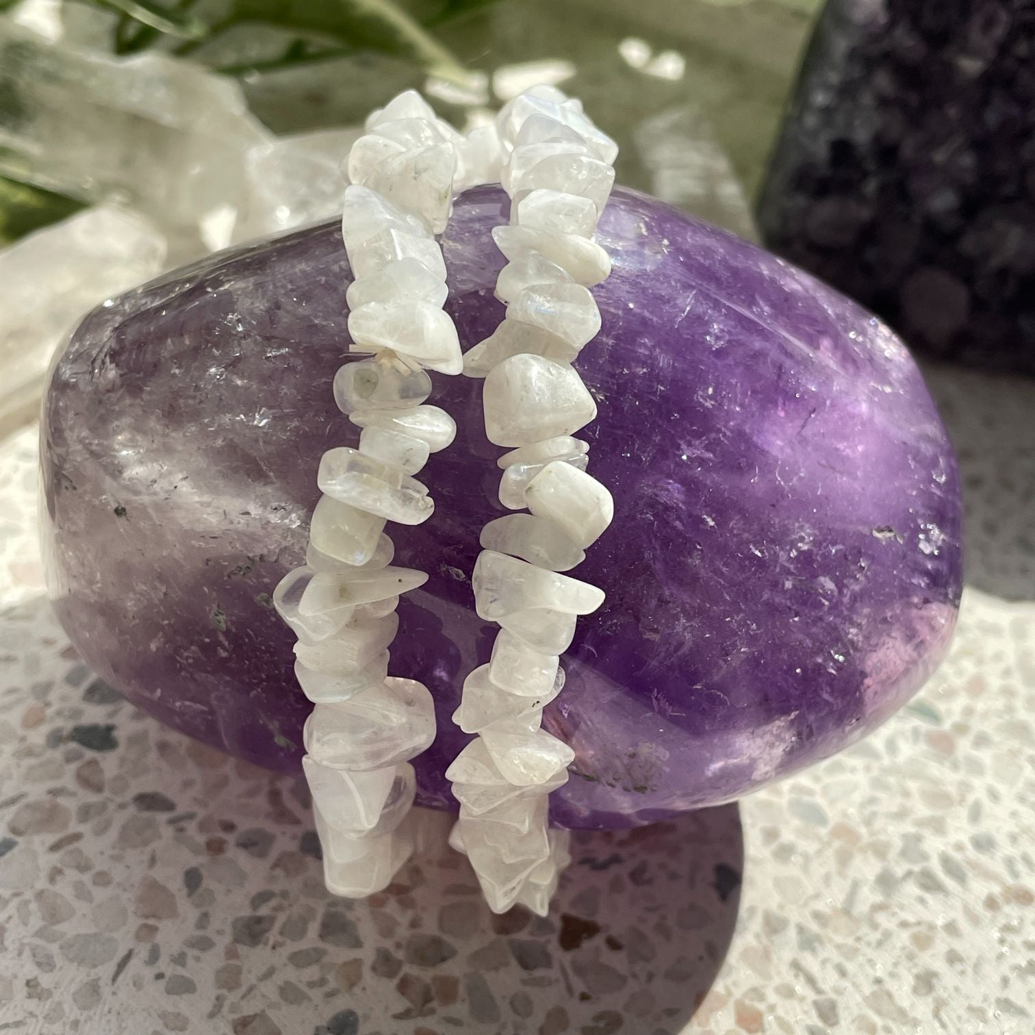 Rainbow Moonstone Chip Bracelet Q1/A