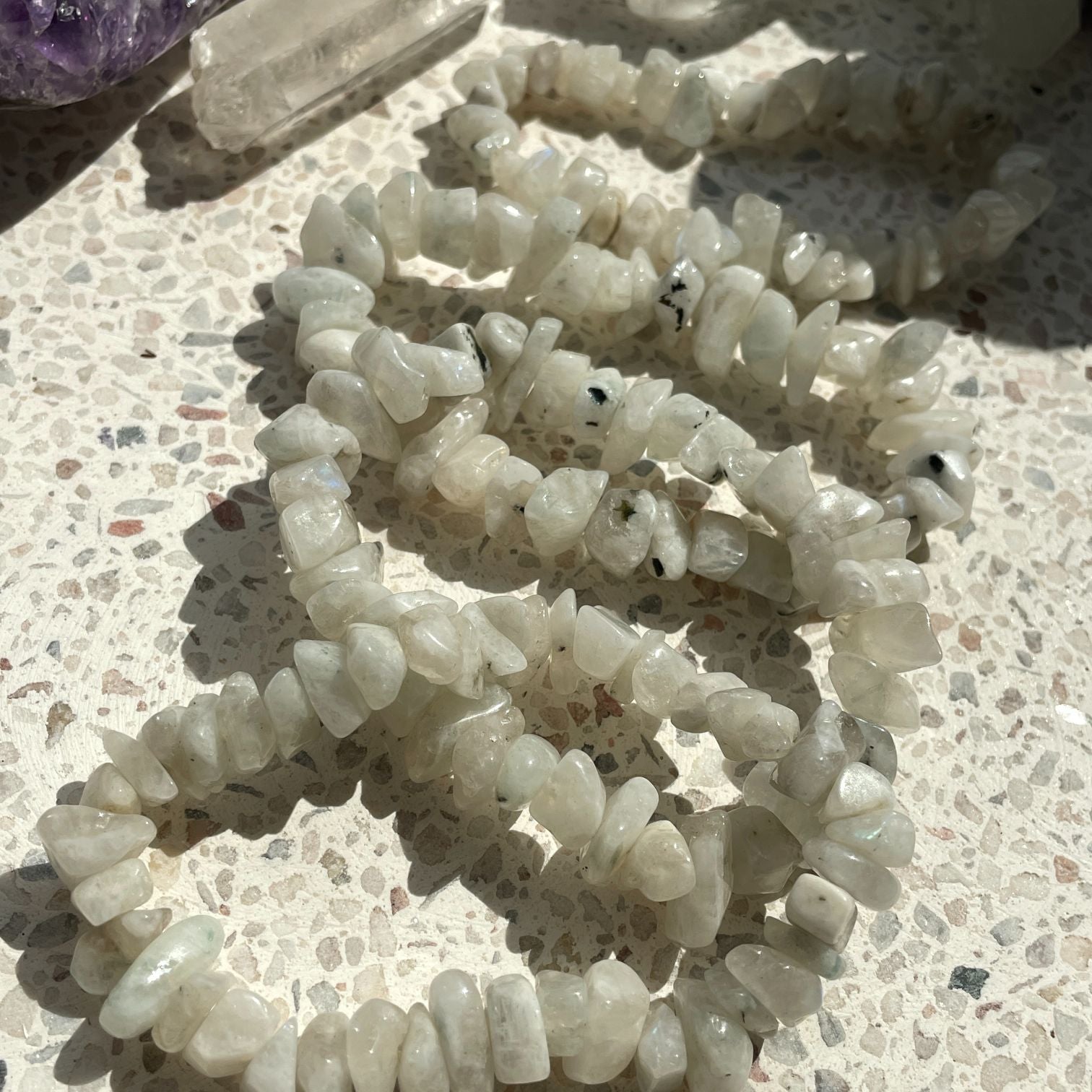 Rainbow Moonstone Chip Bracelet - Large