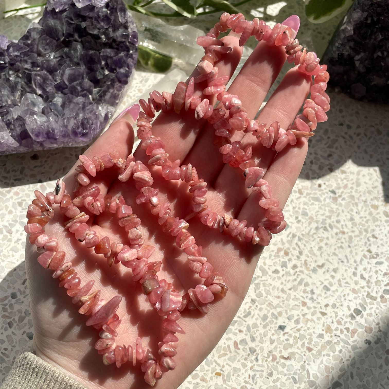 Rhodochrosite Chip Bracelet Q1/A