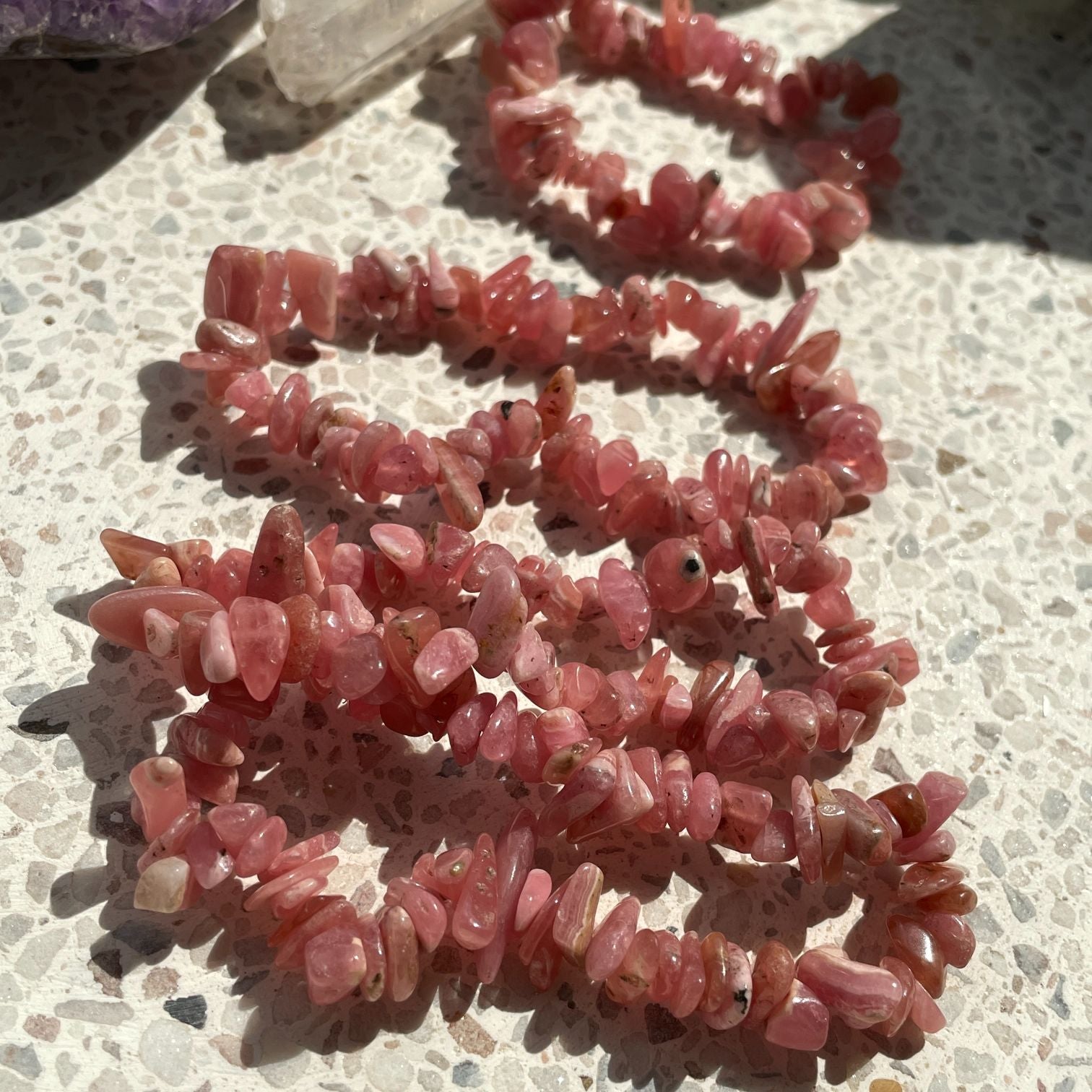 Rhodochrosite (Peru) Chip Bracelet