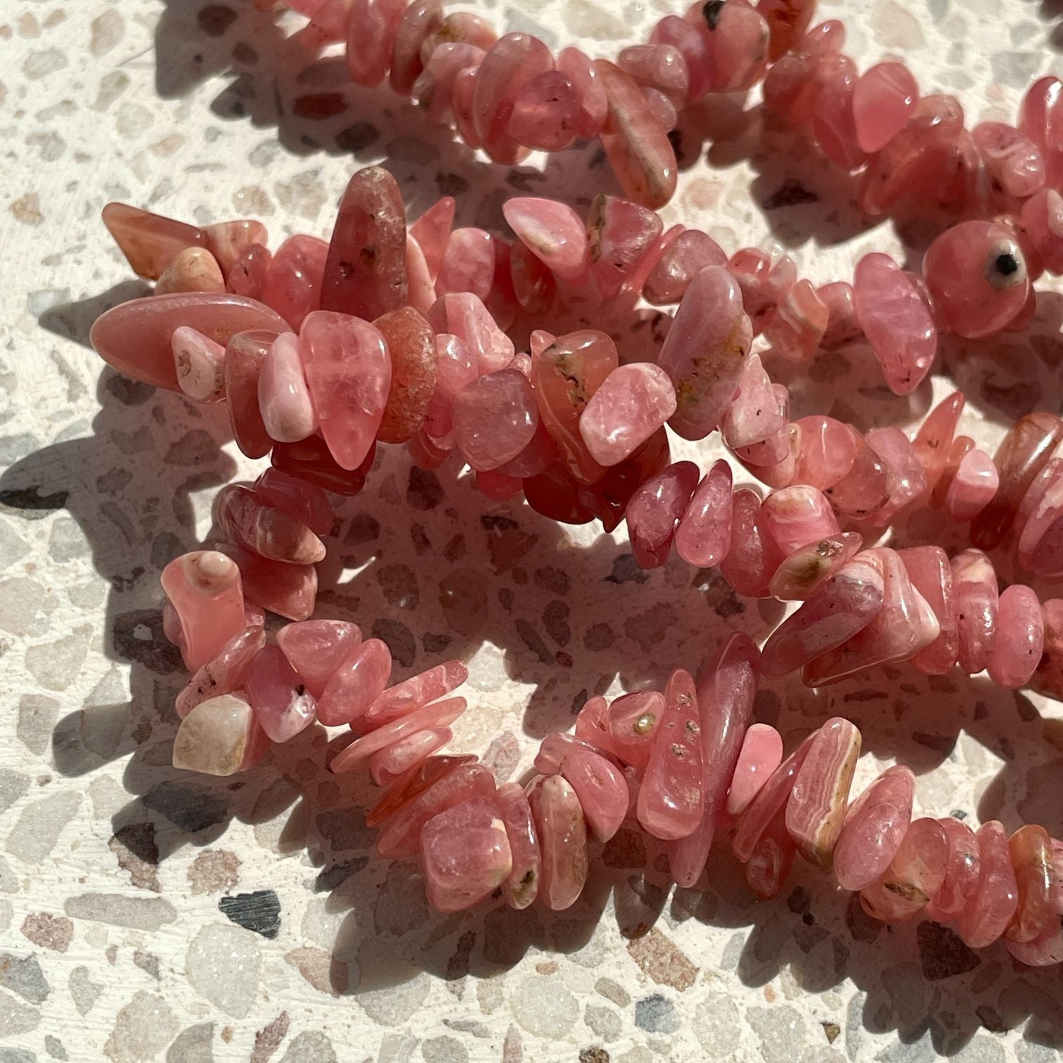 Rhodochrosite (Peru) Chip Bracelet