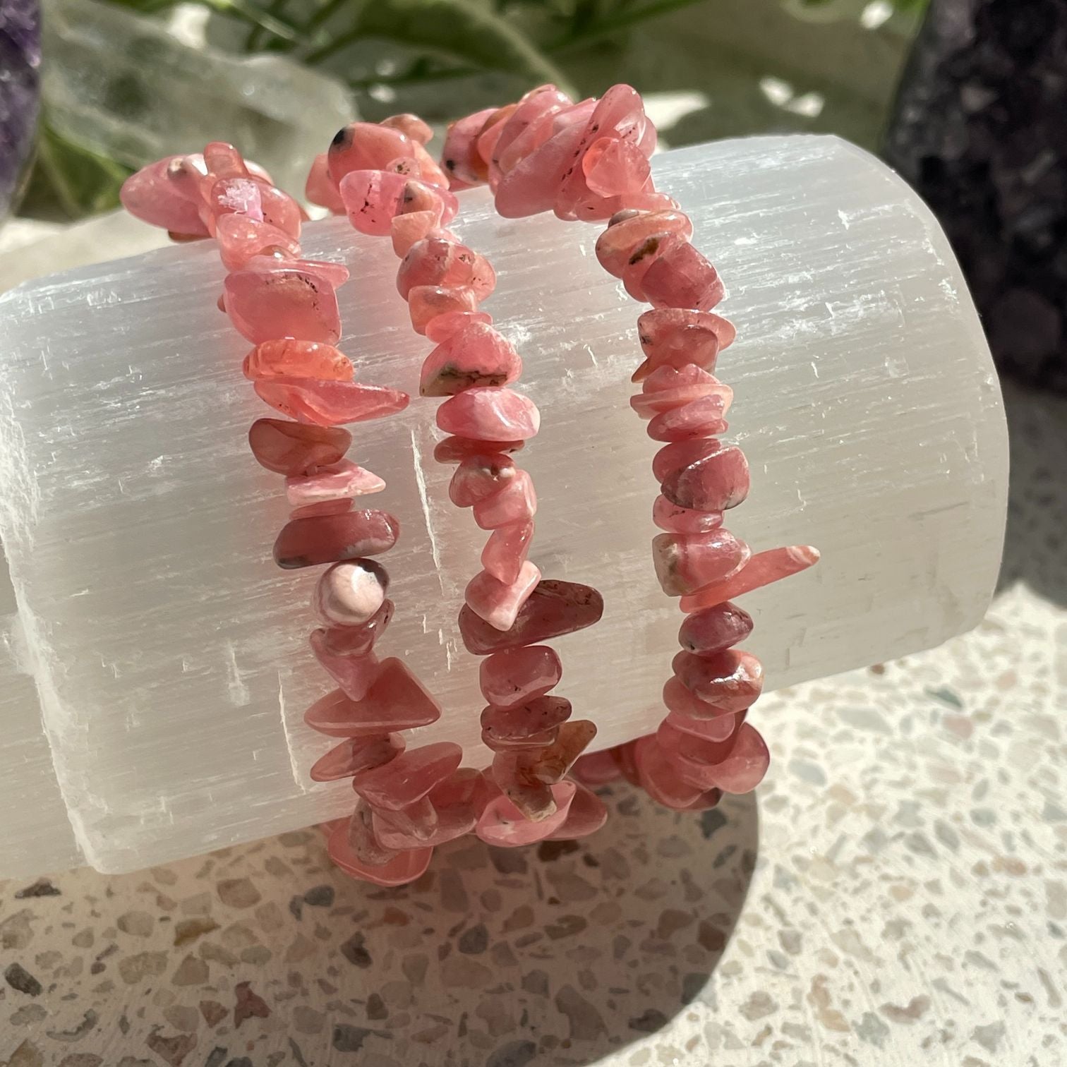 Rhodochrosite (Peru) Chip Bracelet