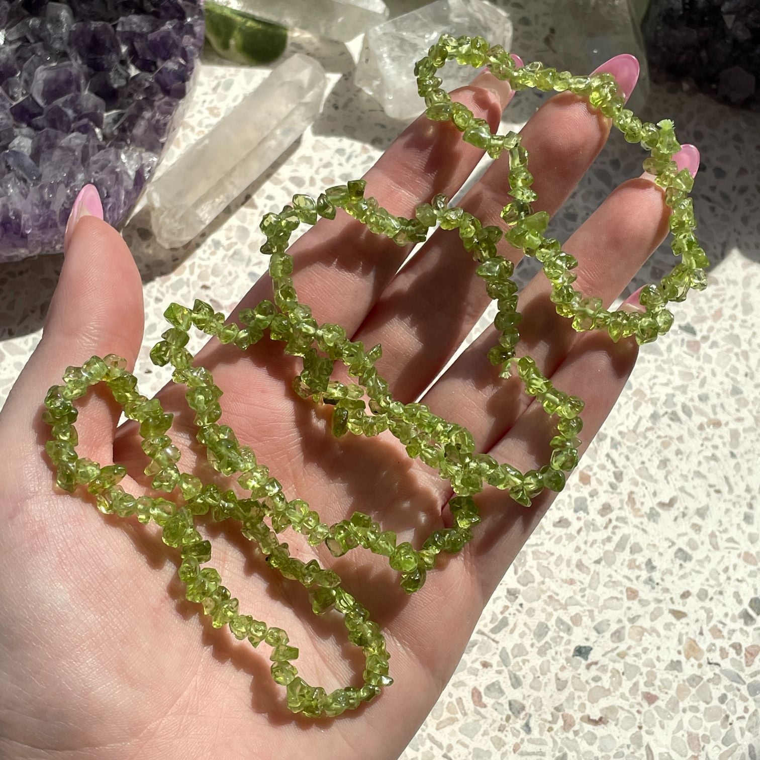 Peridot Chip Bracelet