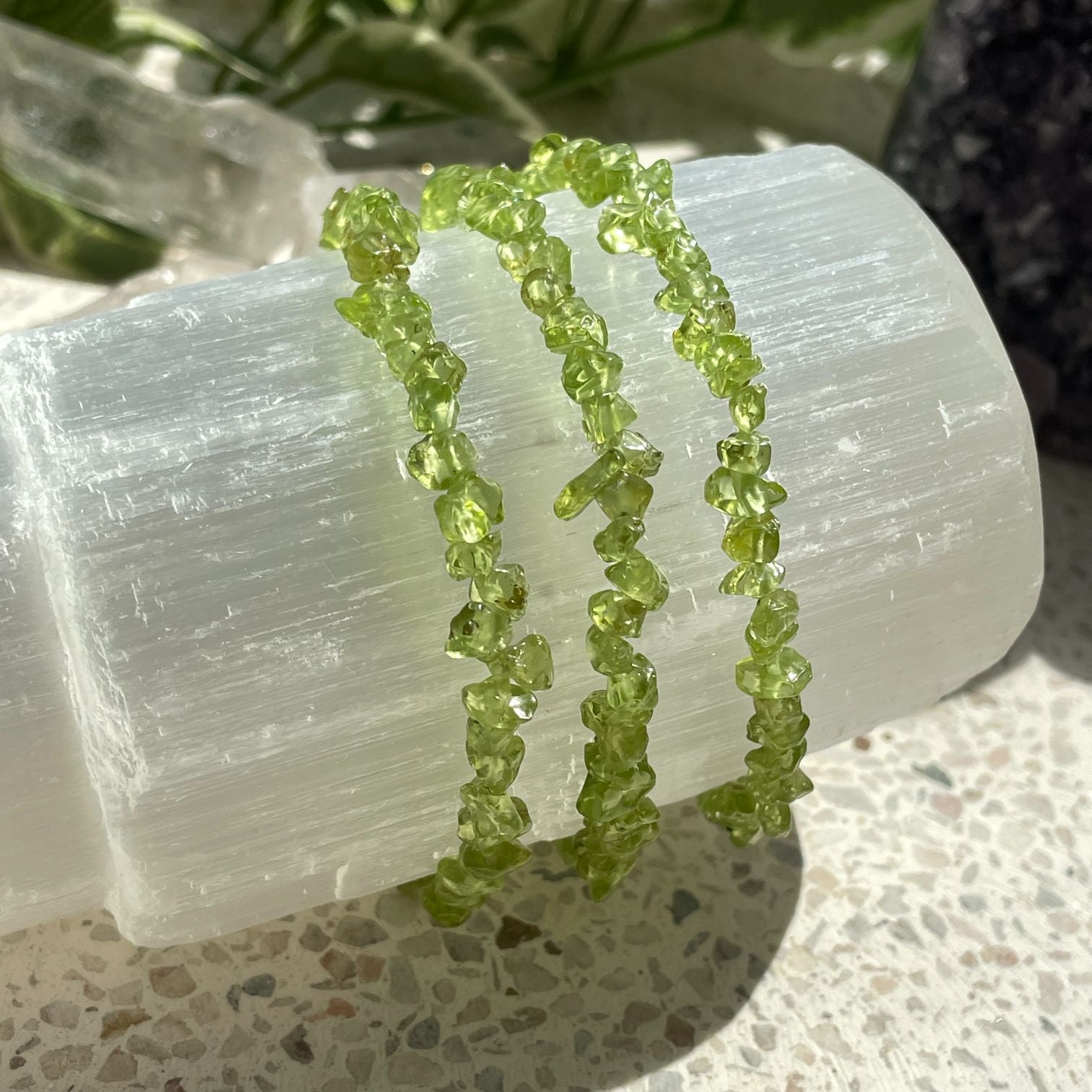 Peridot Chip Bracelet