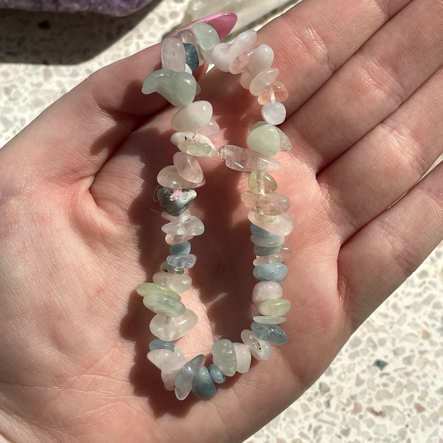 Morganite Chip Bracelet