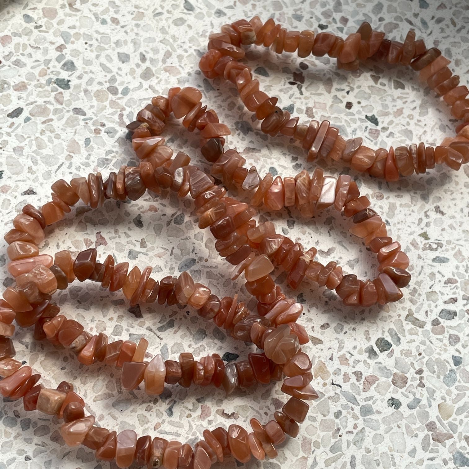 Peach Moonstone Chip Bracelet