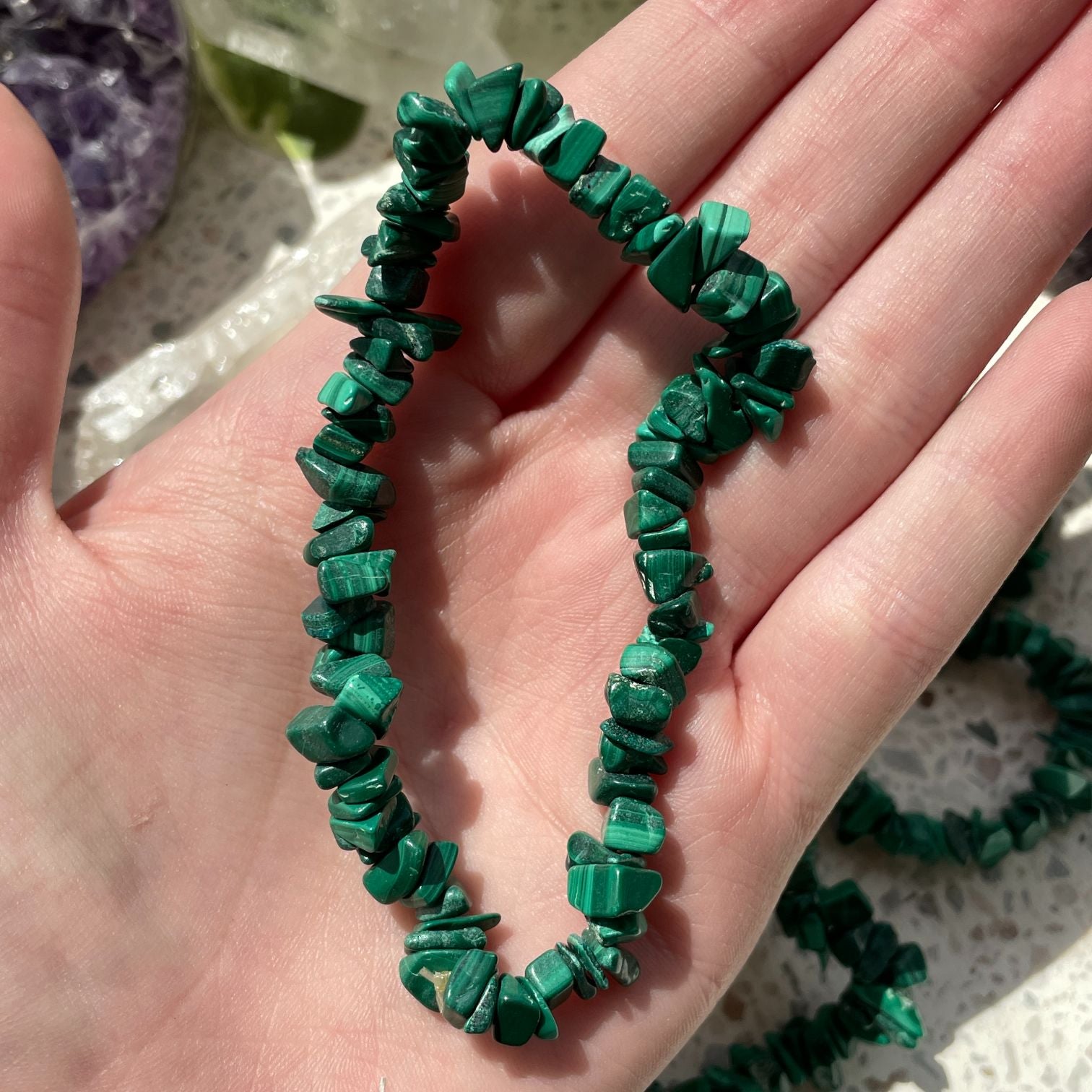Malachite Chip Bracelet