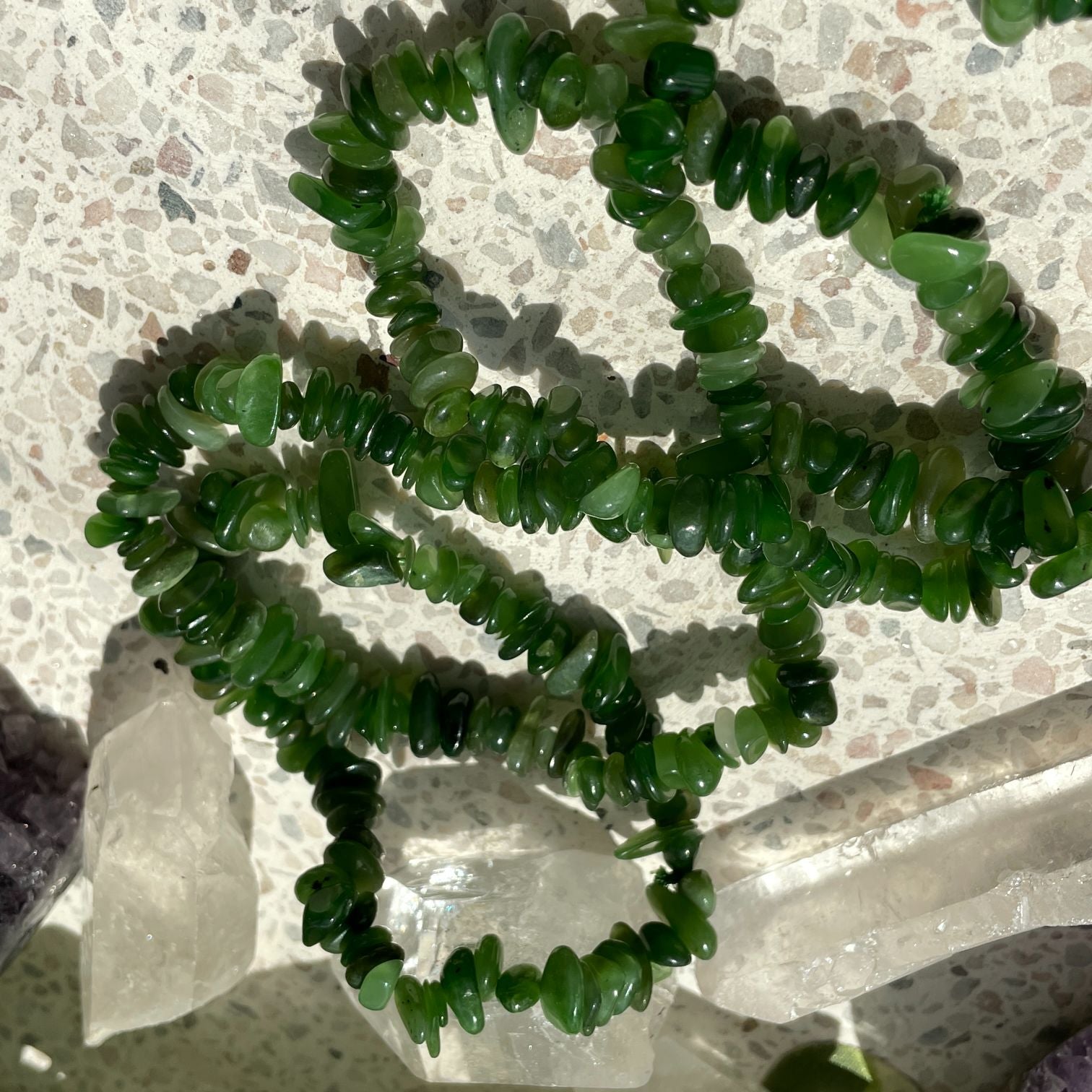 Nephrite Jade Chip Bracelet