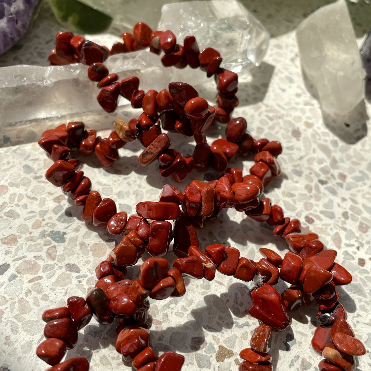 Red Jasper Chip Bracelet
