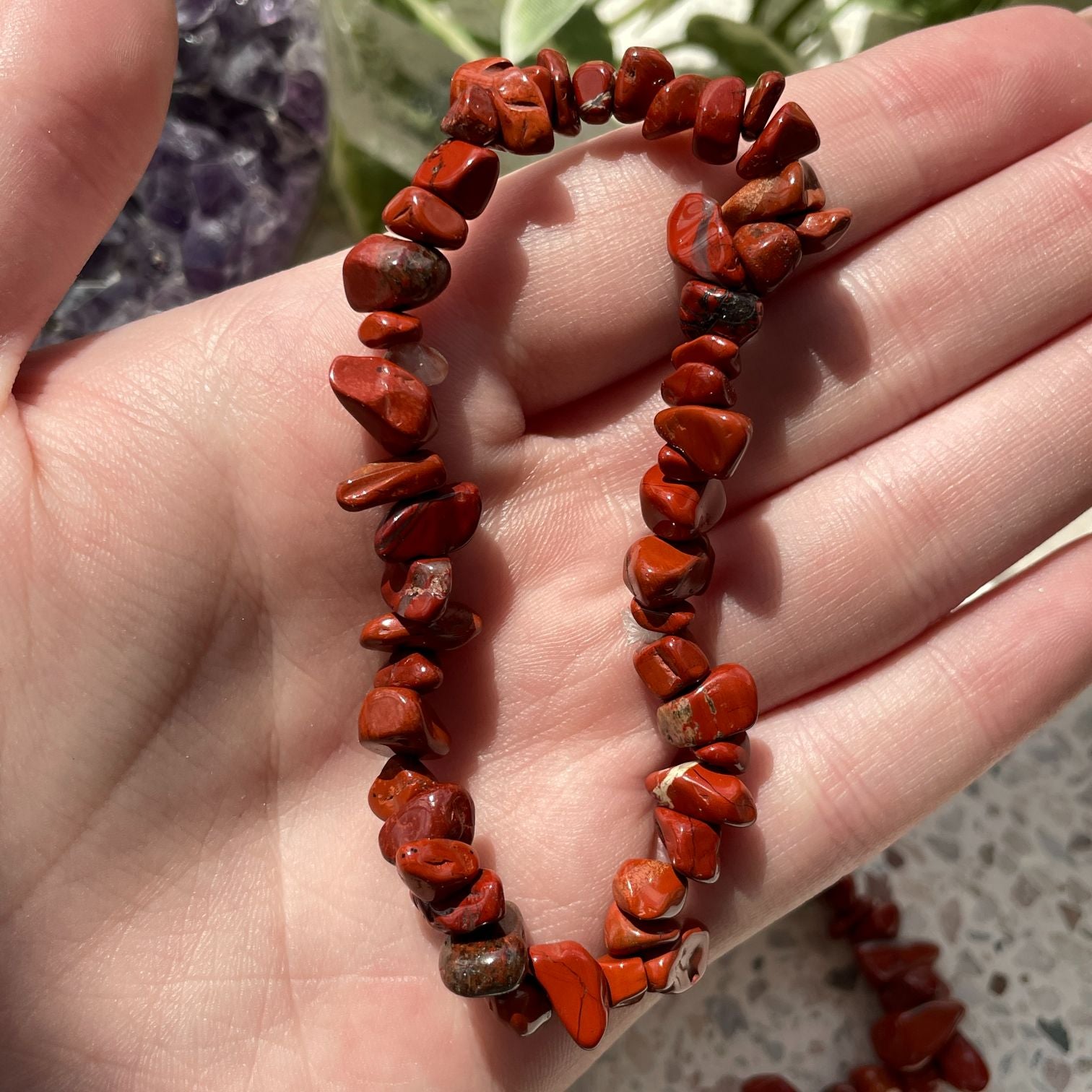 Red Jasper Chip Bracelet