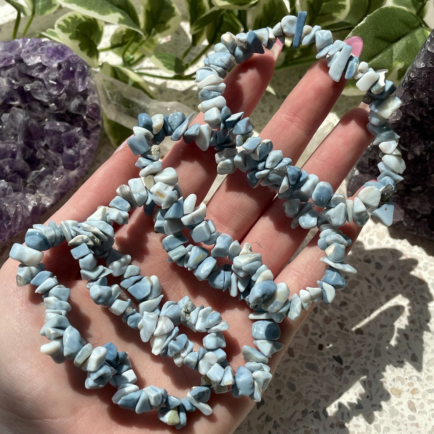 Blue Opal Chip Bracelet