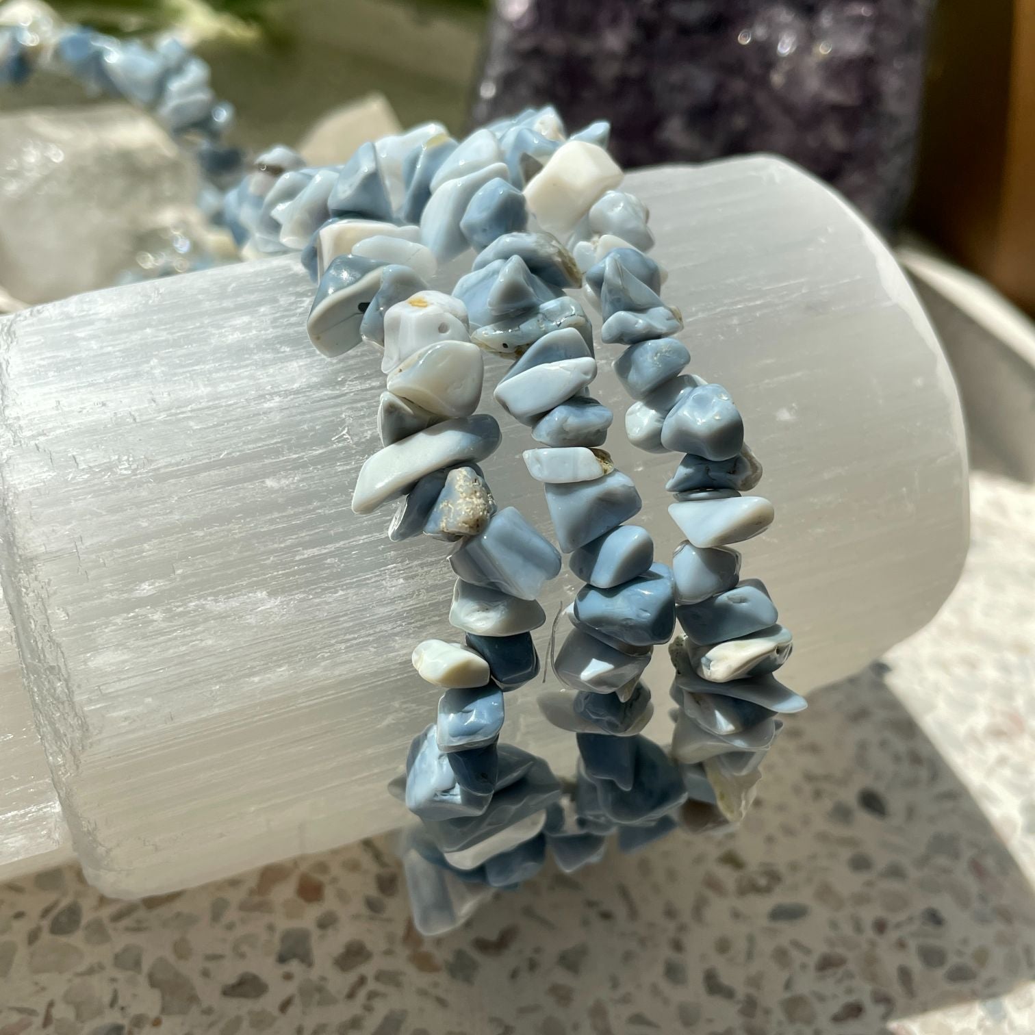 Blue Opal Chip Bracelet