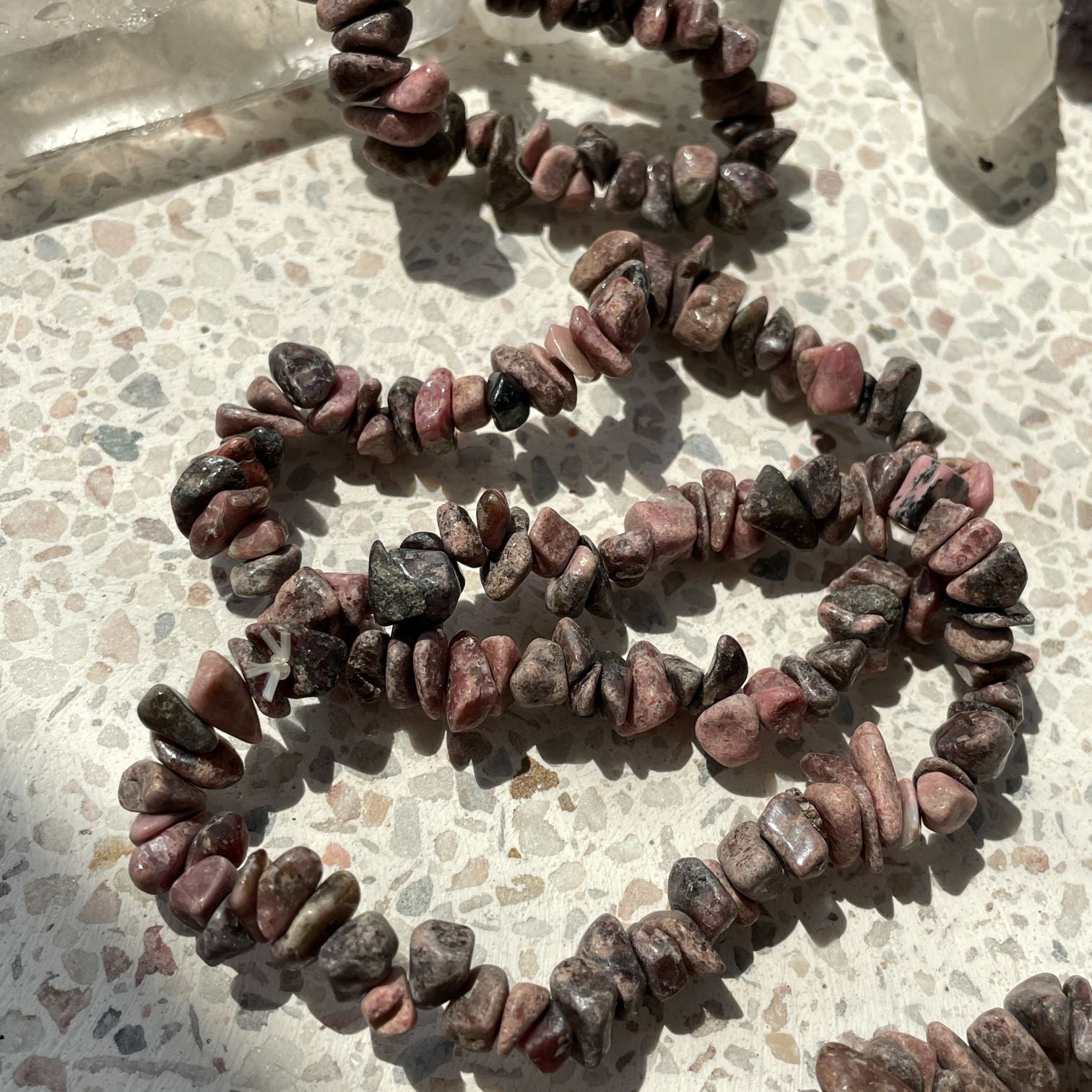 Rhodonite Chip Bracelet